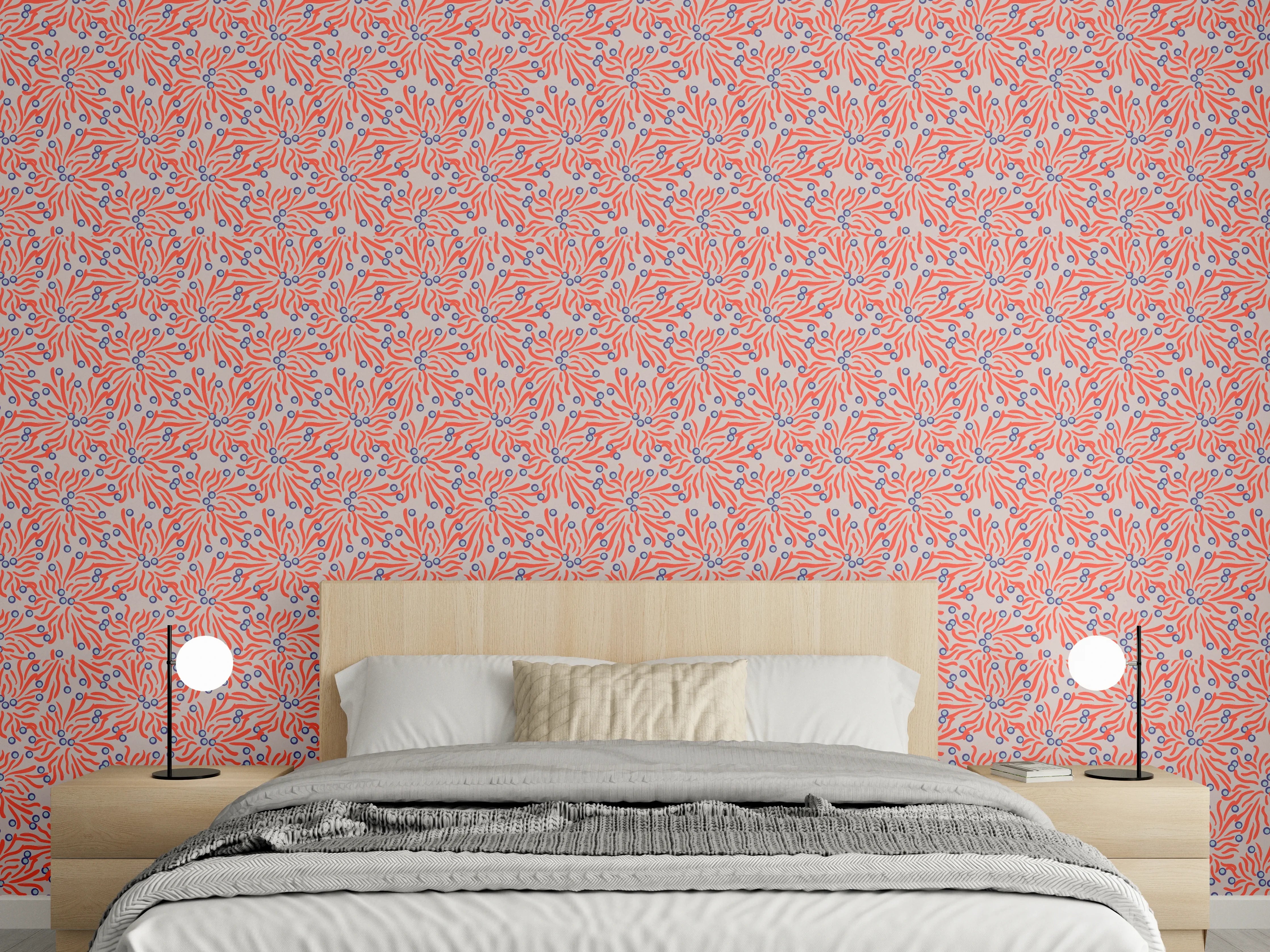 Wandverkleidung Schlafzimmer - Korallen-Abstrakt Korallenrosa