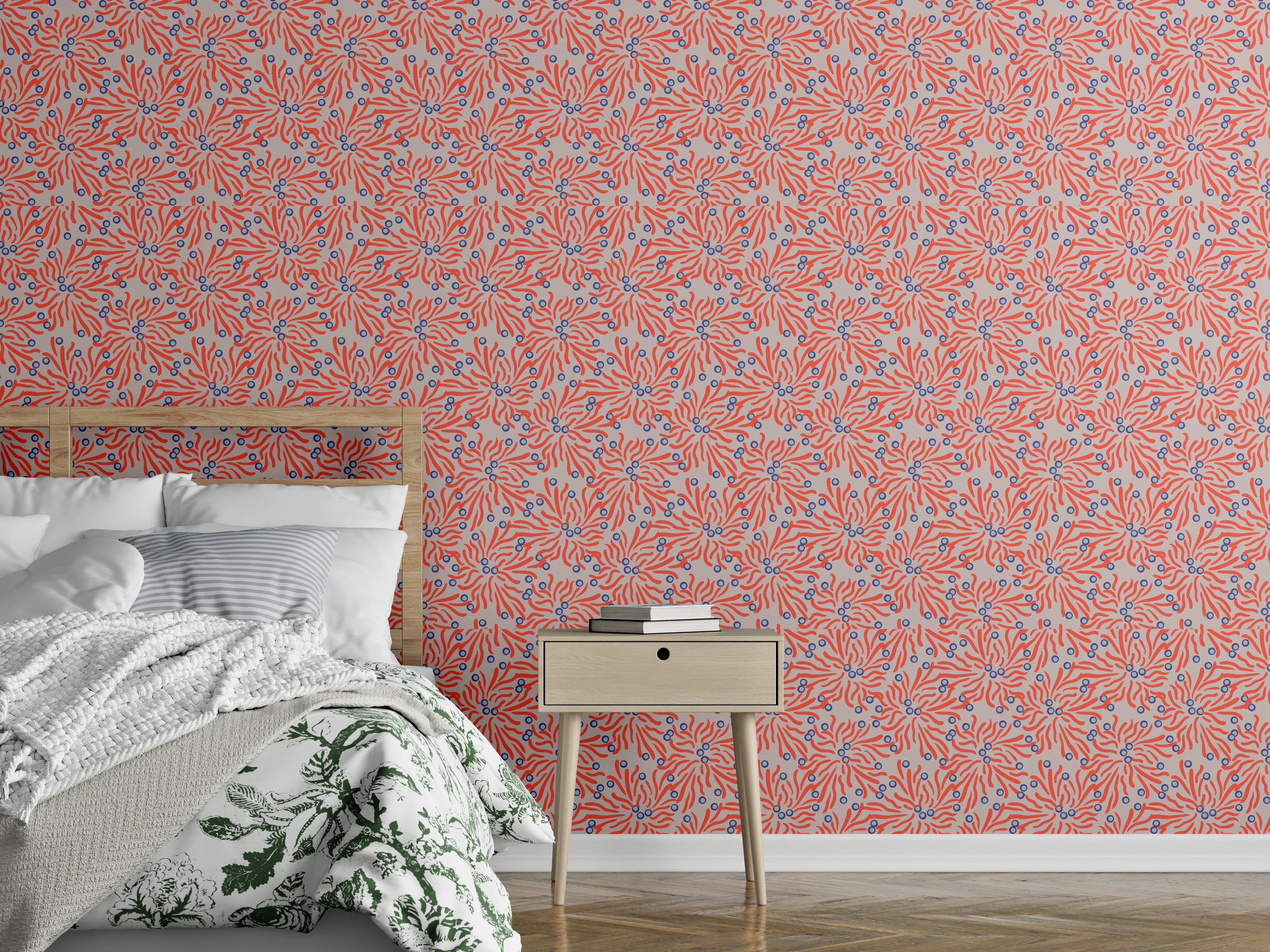 Wandverkleidung Schlafzimmer - Korallen-Abstrakt Korallenrosa