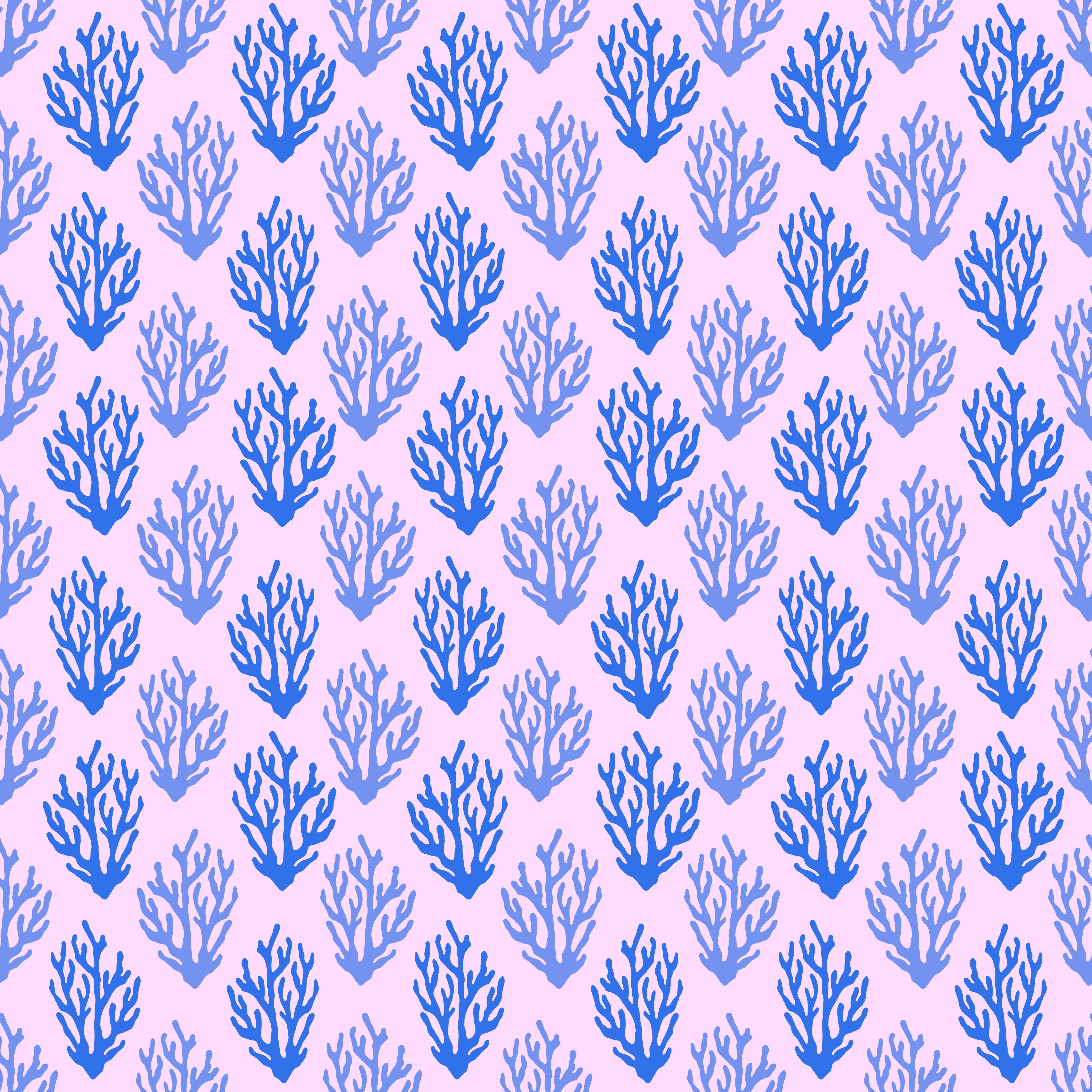 Wandverkleidung Schlafzimmer-Korallenmuster Blau-Rosa