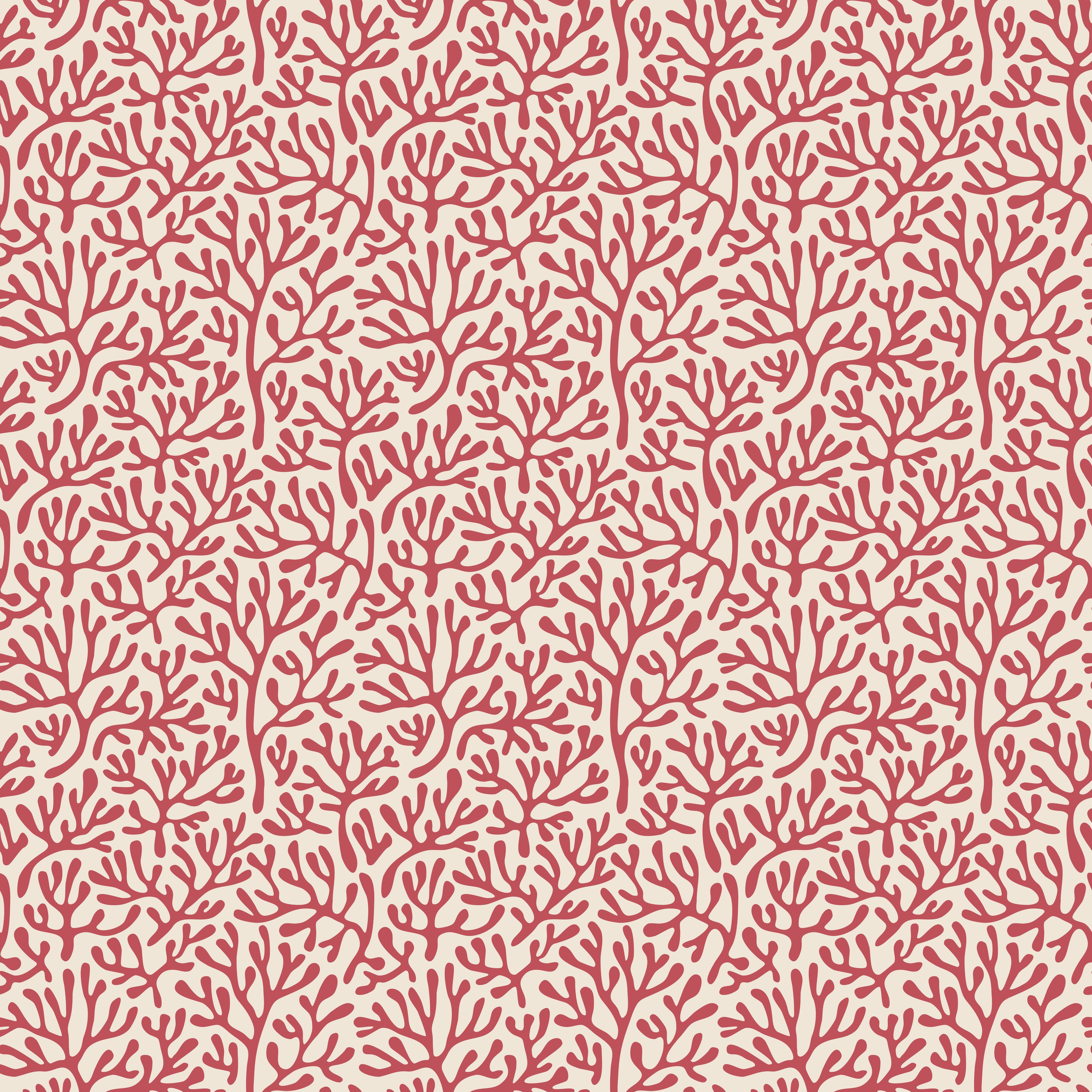 Wandverkleidung Schlafzimmer-Korallenmuster Rot-Beige