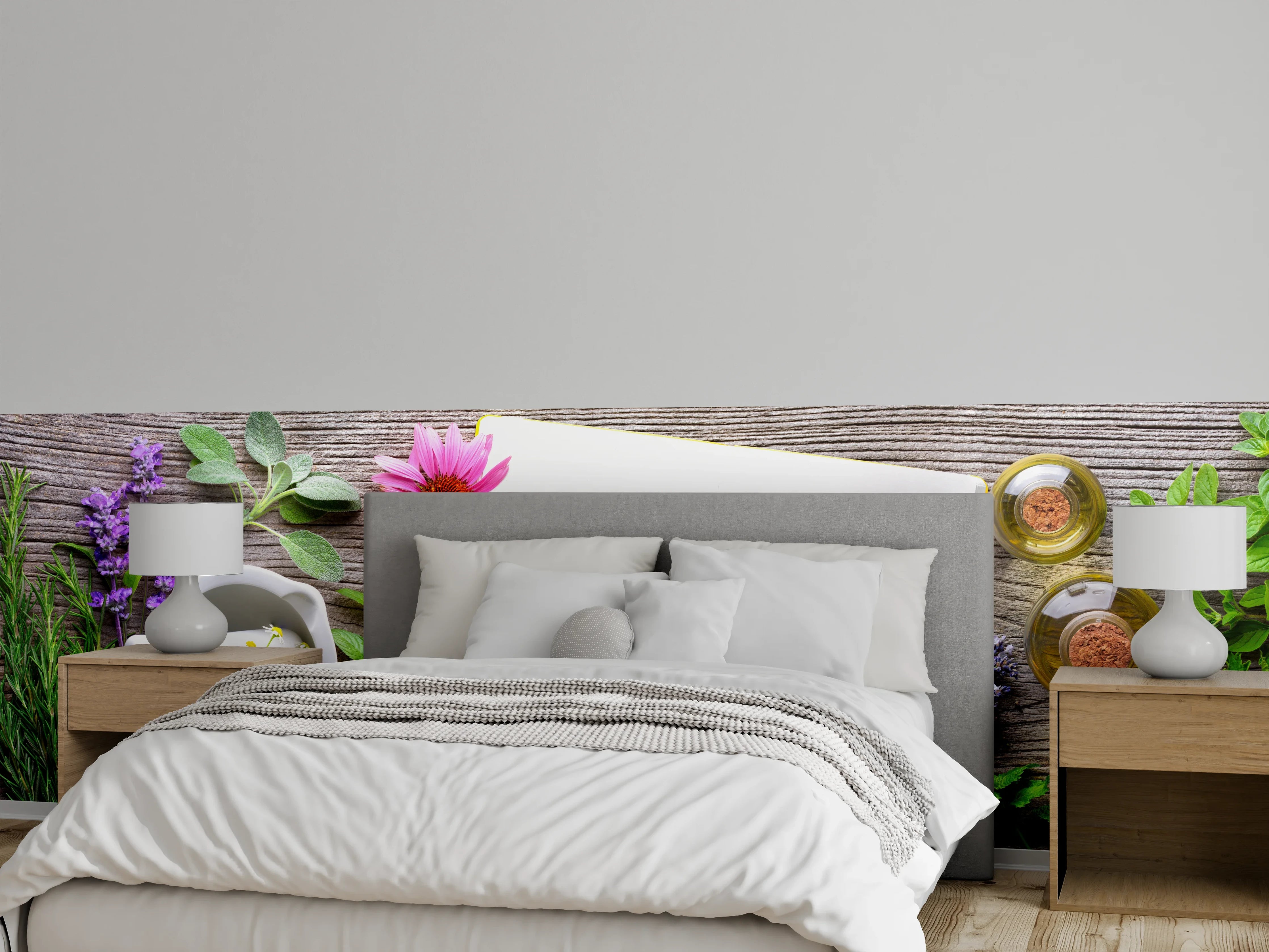 Wandverkleidung Schlafzimmer - Kräuter & Blumen