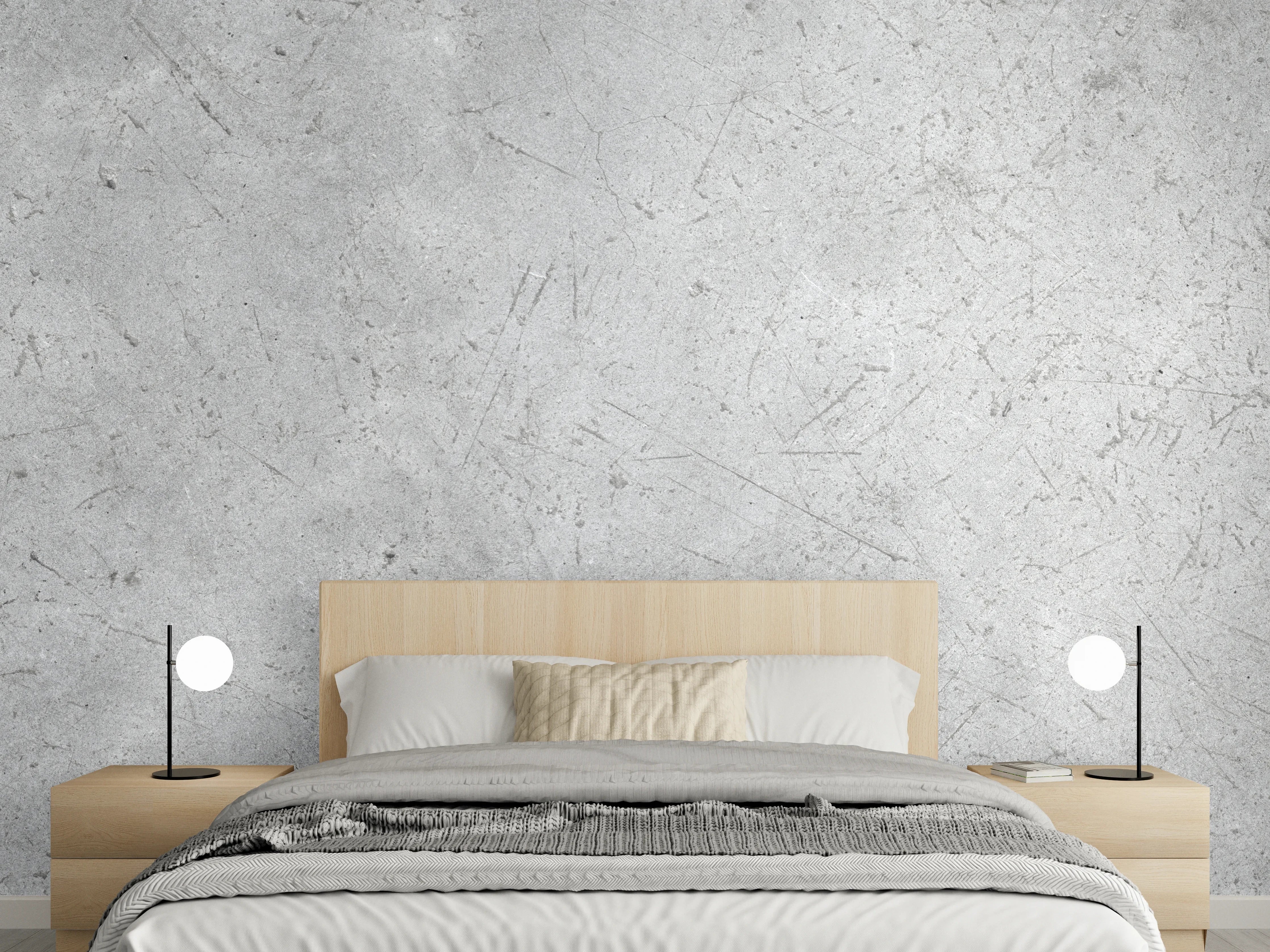Wandverkleidung Schlafzimmer - Kratzige graue Betonwand