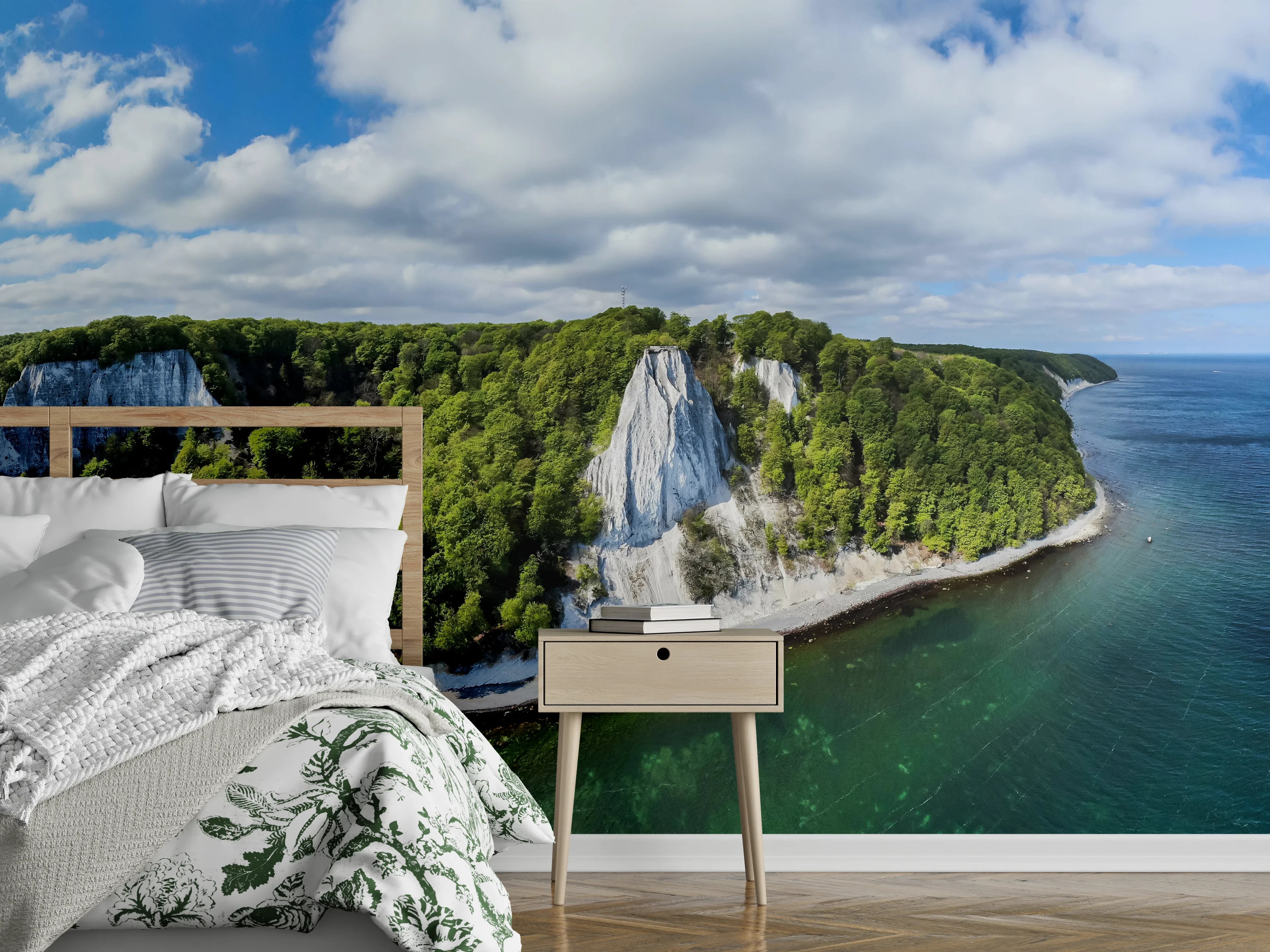 Wandverkleidung Schlafzimmer - Kreidefelsen Rügen Meerblick Panorama