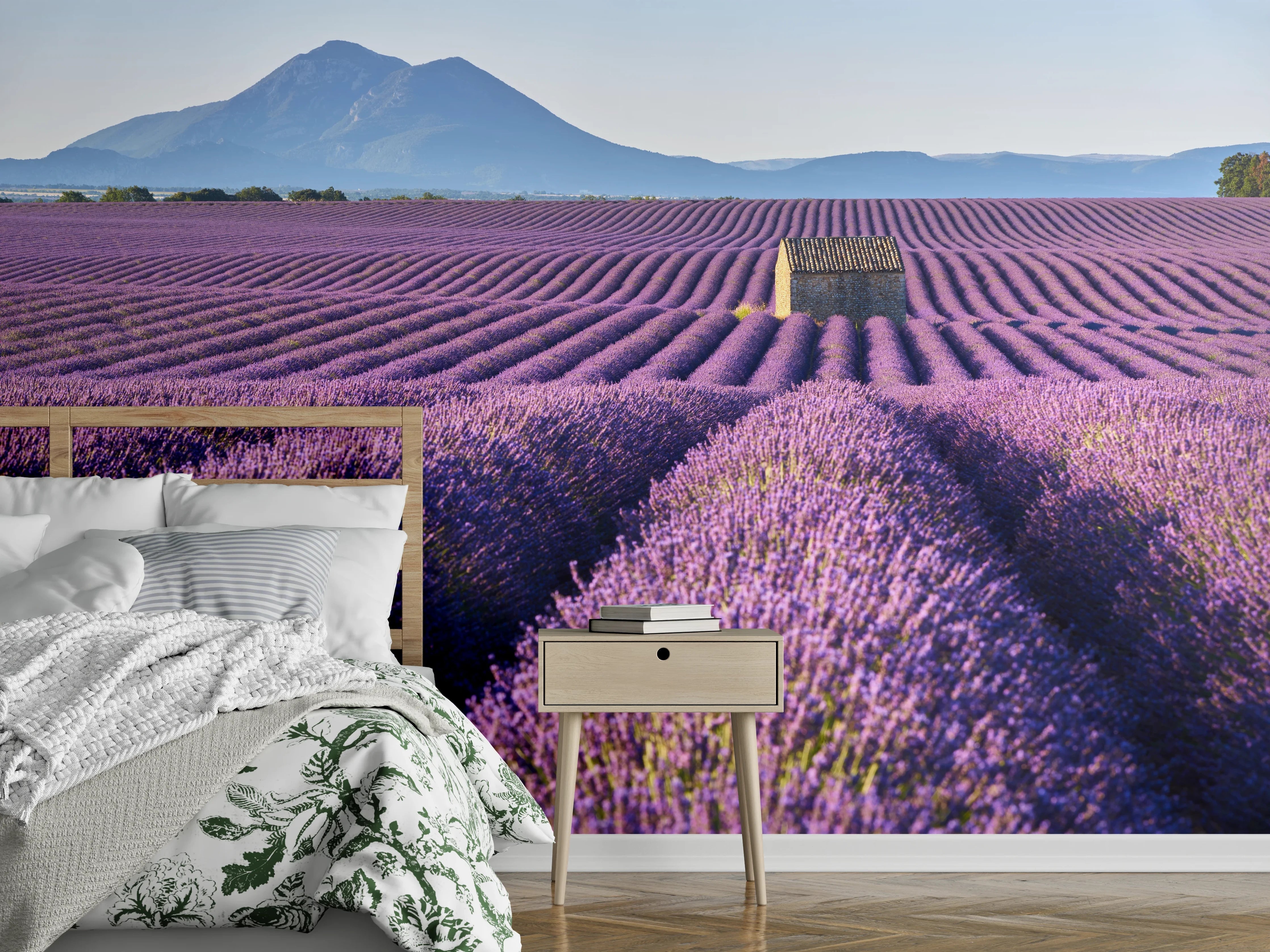 Wandverkleidung Schlafzimmer - Lavendelfeld Panorama Provence