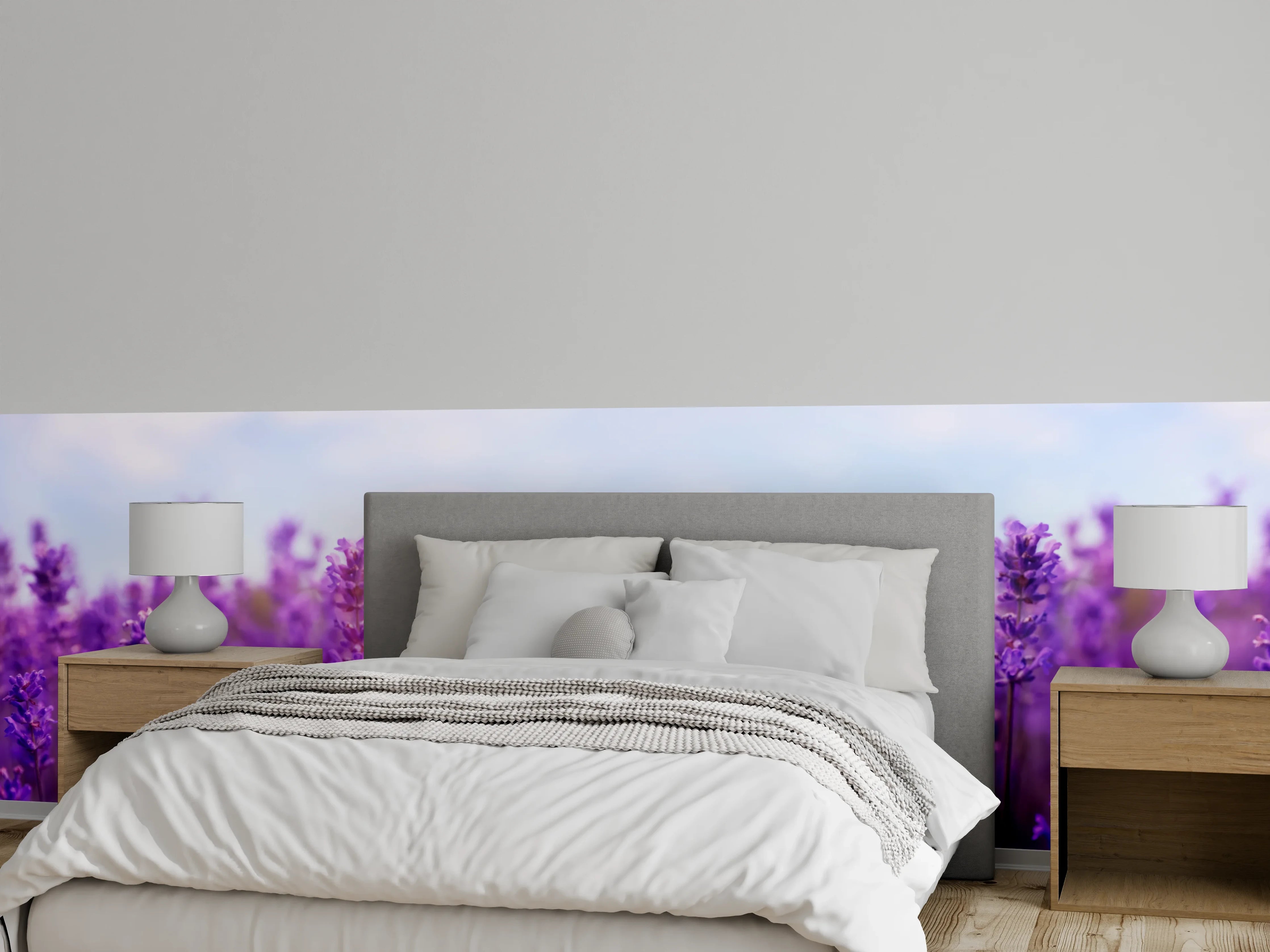 Wandverkleidung Schlafzimmer - Lavendelfeld in Lila