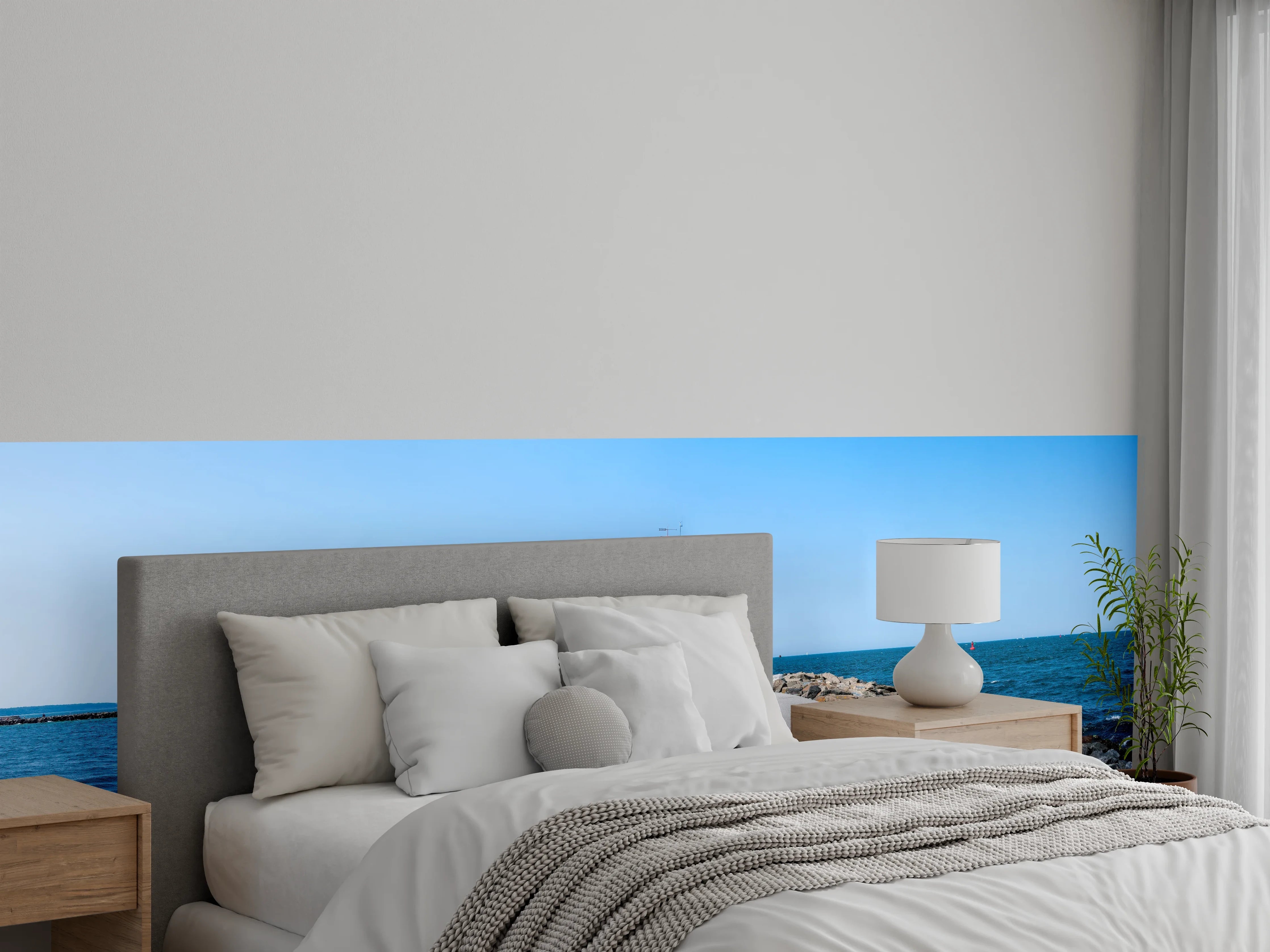 Wandverkleidung Schlafzimmer - Leuchtturm am Meer