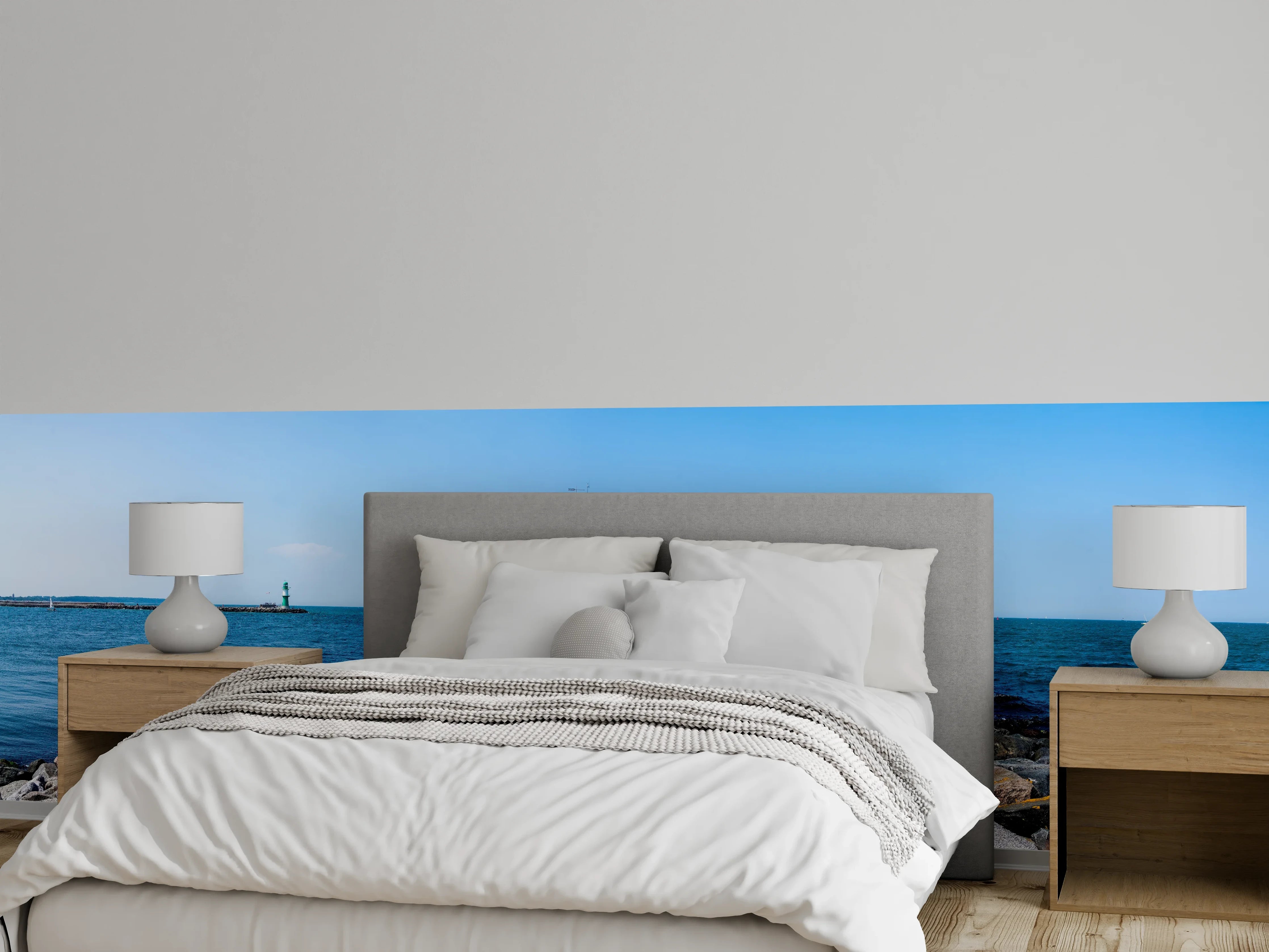 Wandverkleidung Schlafzimmer - Leuchtturm am Meer