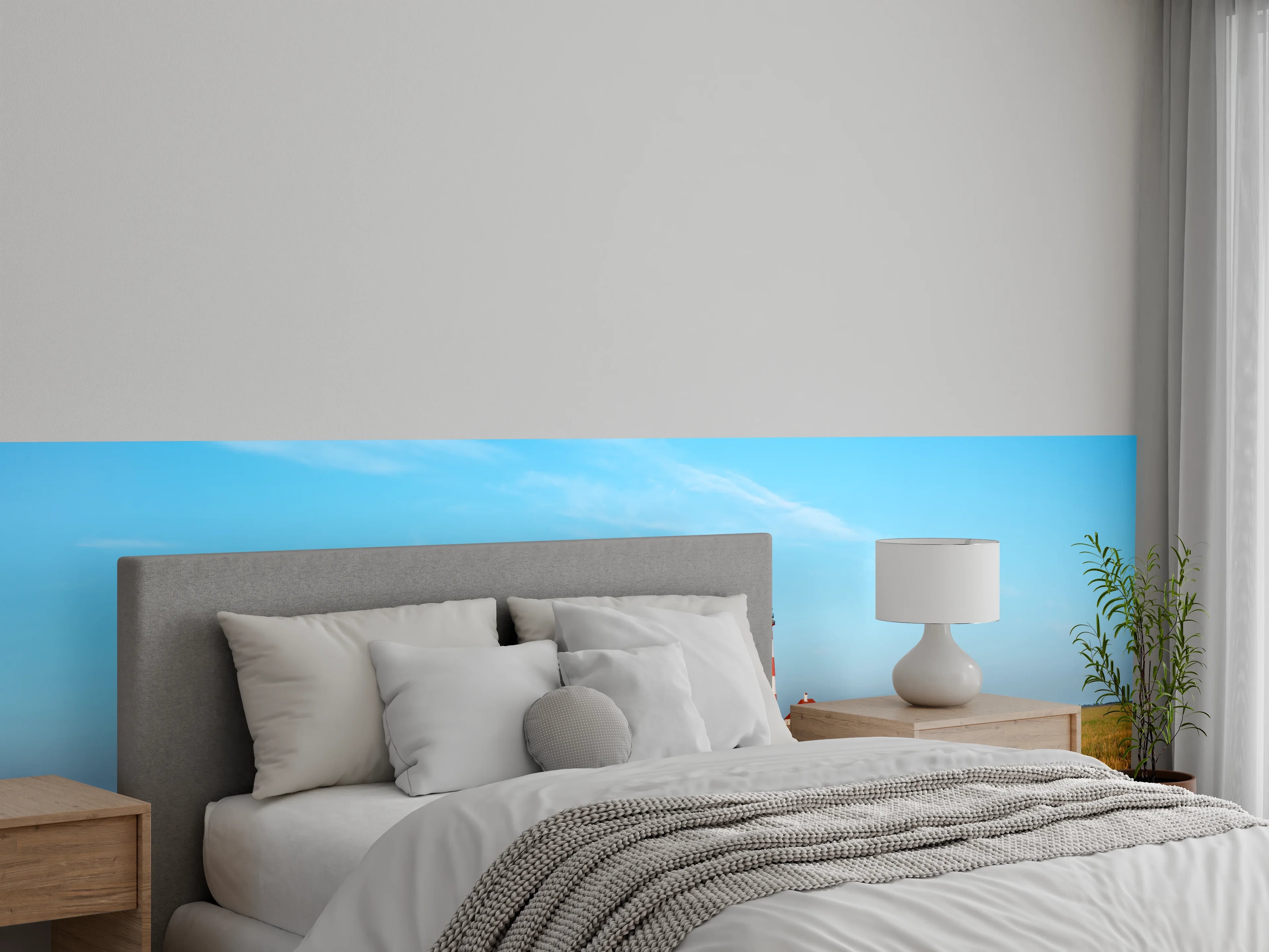 Wandverkleidung Schlafzimmer - Leuchtturm in Norddeutschland Panorama