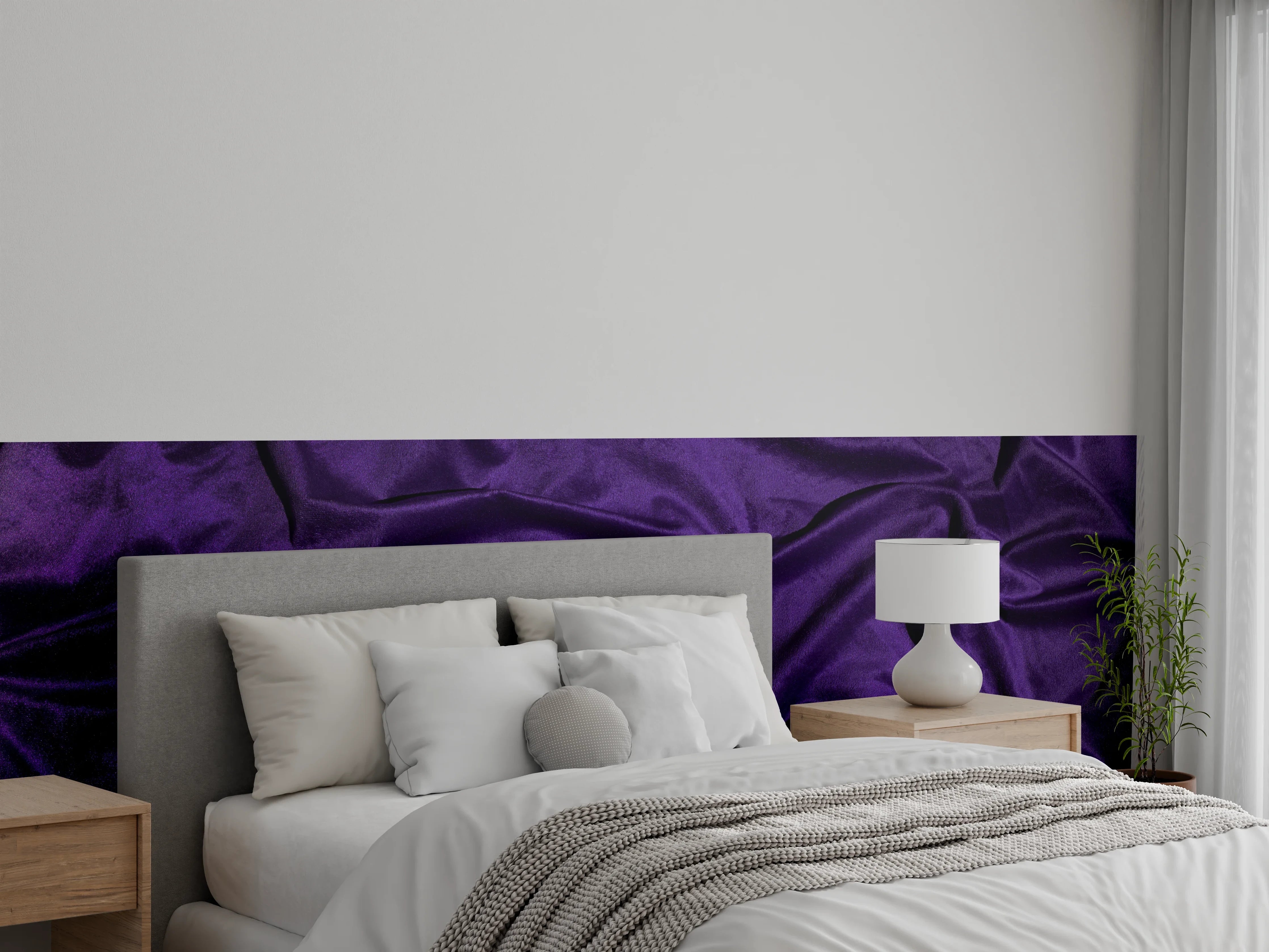 Wandverkleidung Schlafzimmer - Lila Satin Seide