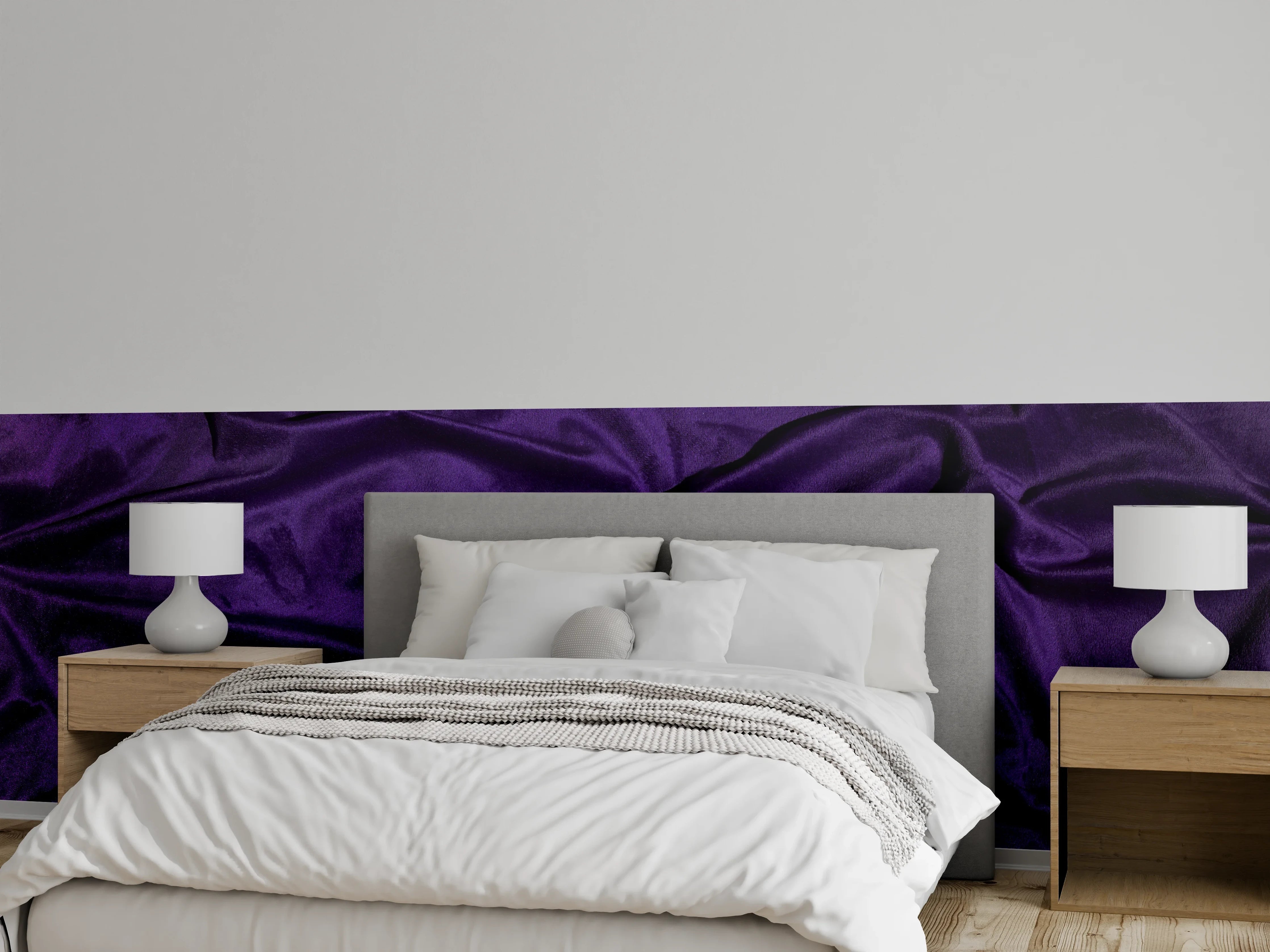Wandverkleidung Schlafzimmer - Lila Satin Seide