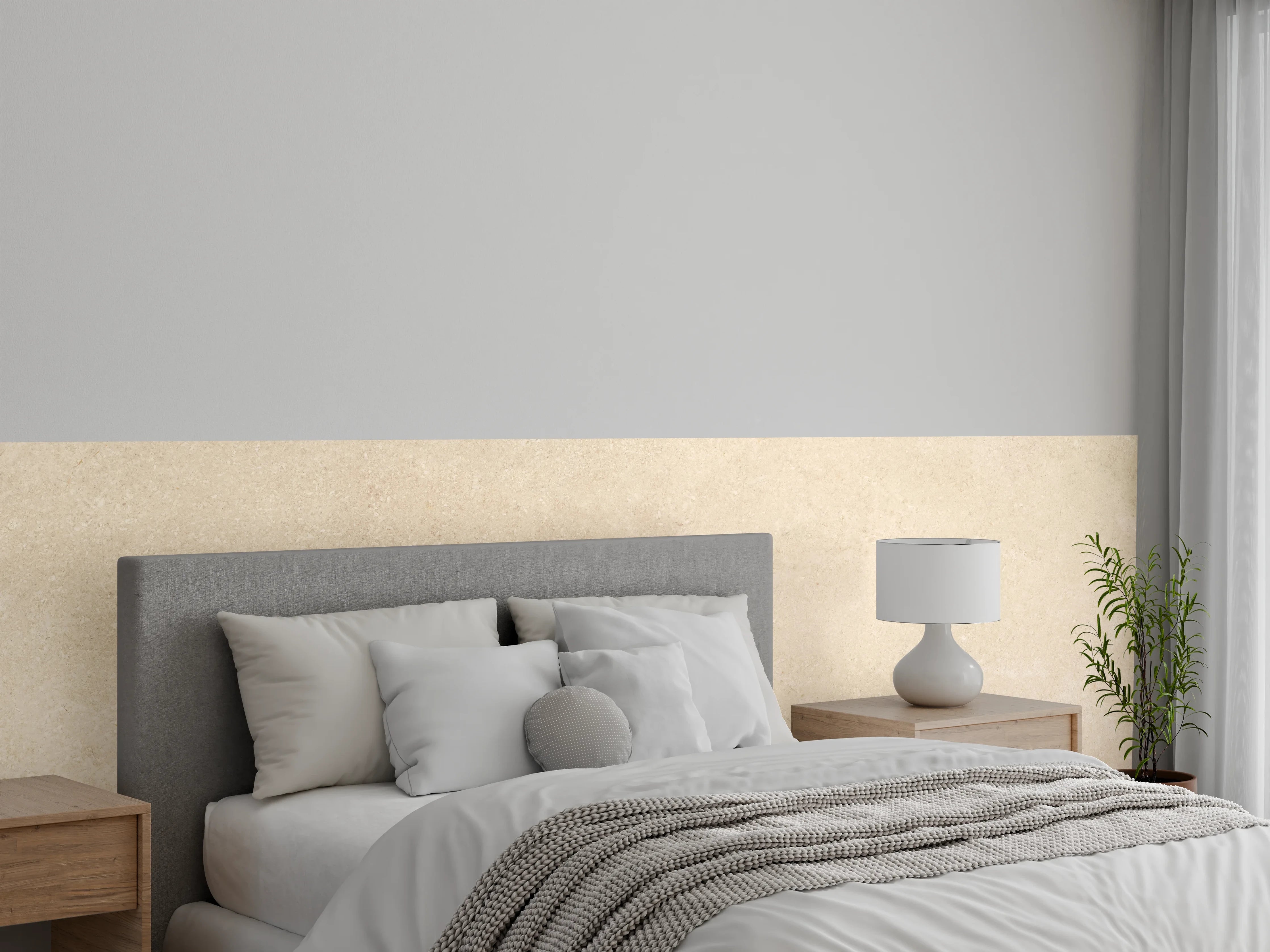 Wandverkleidung Schlafzimmer - Limestone Marble Cream Texture