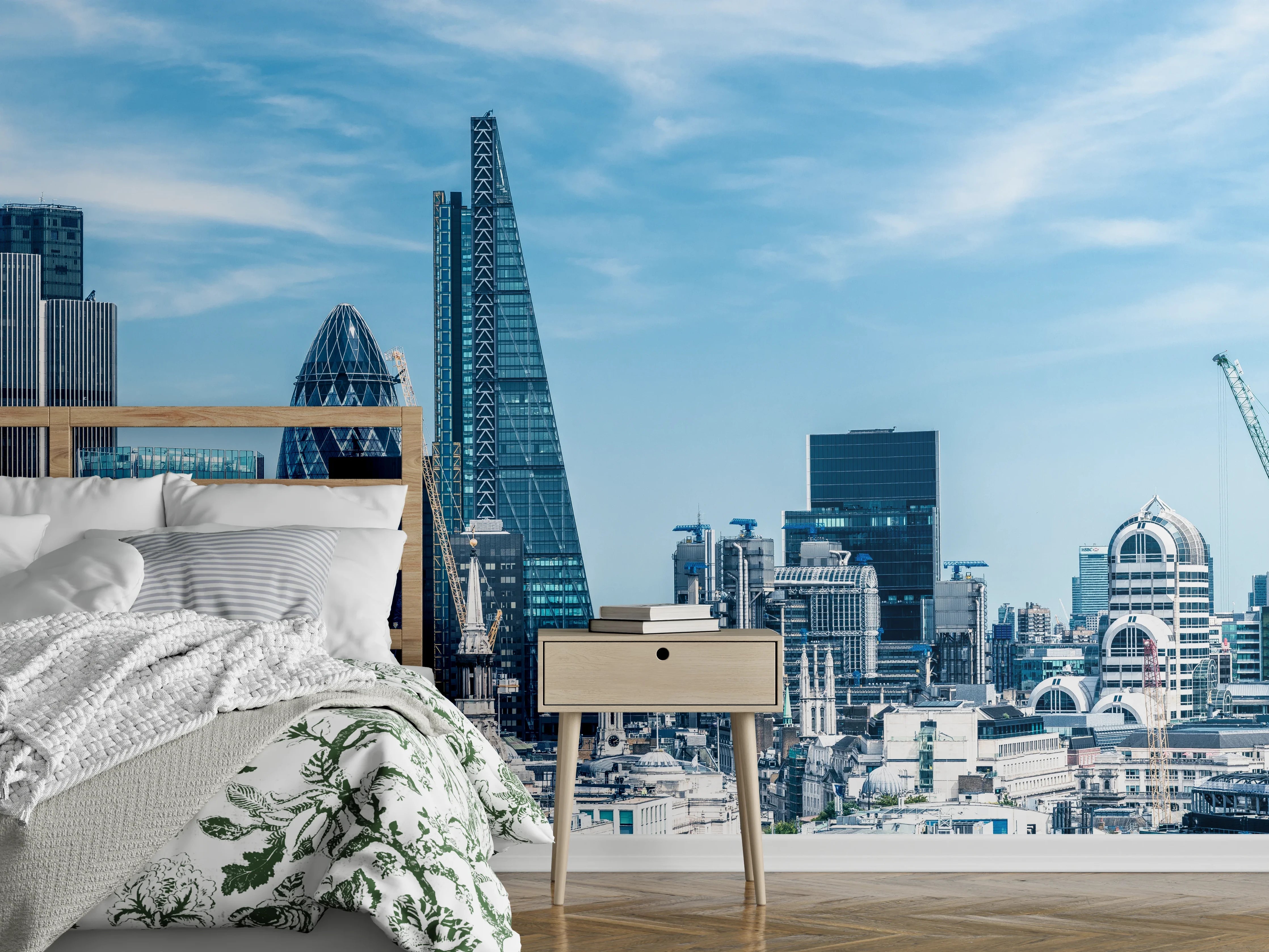 Wandverkleidung Schlafzimmer - London Skyline City Panorama modern