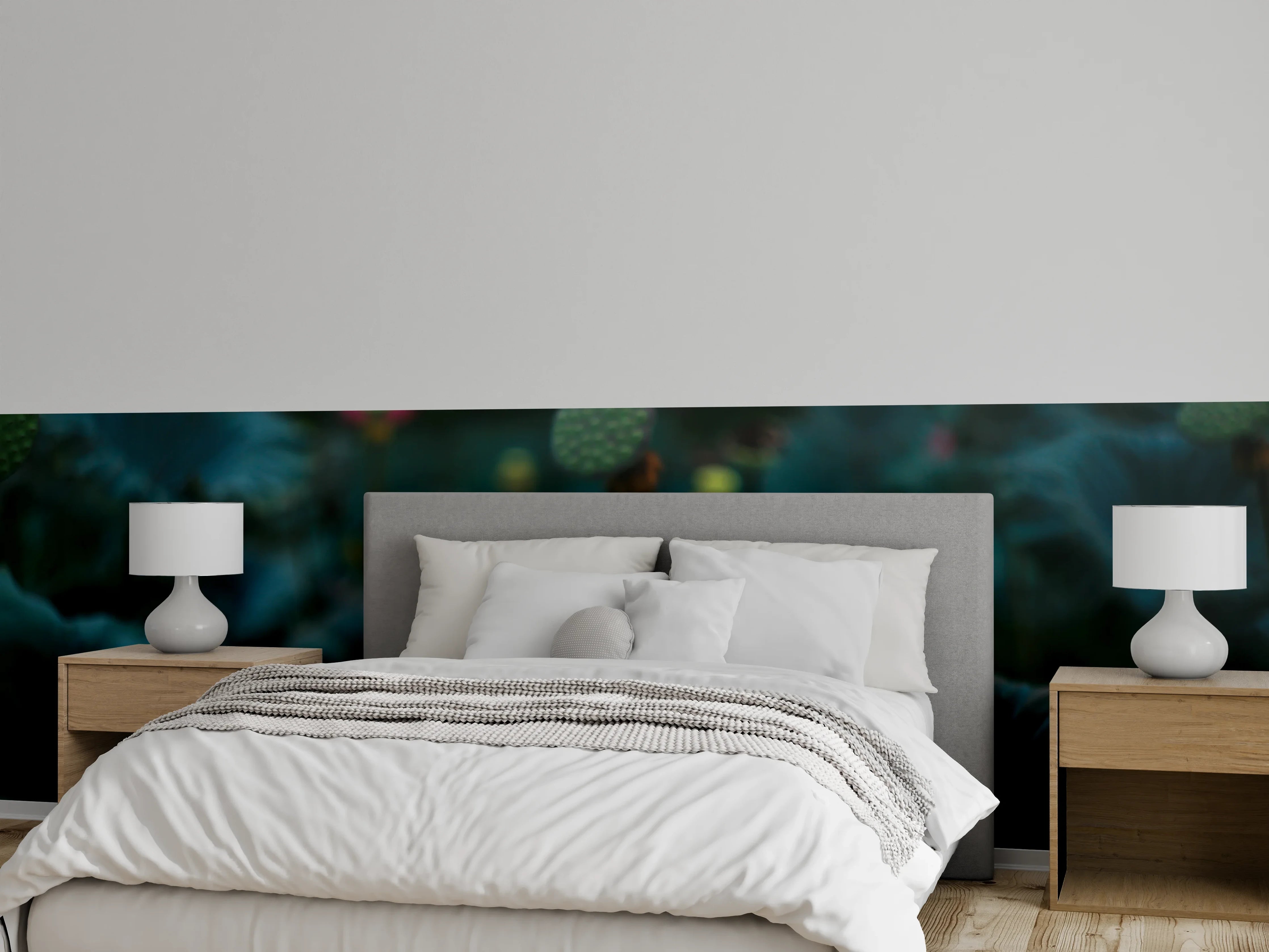 Wandverkleidung Schlafzimmer - Lotosblume im Garten