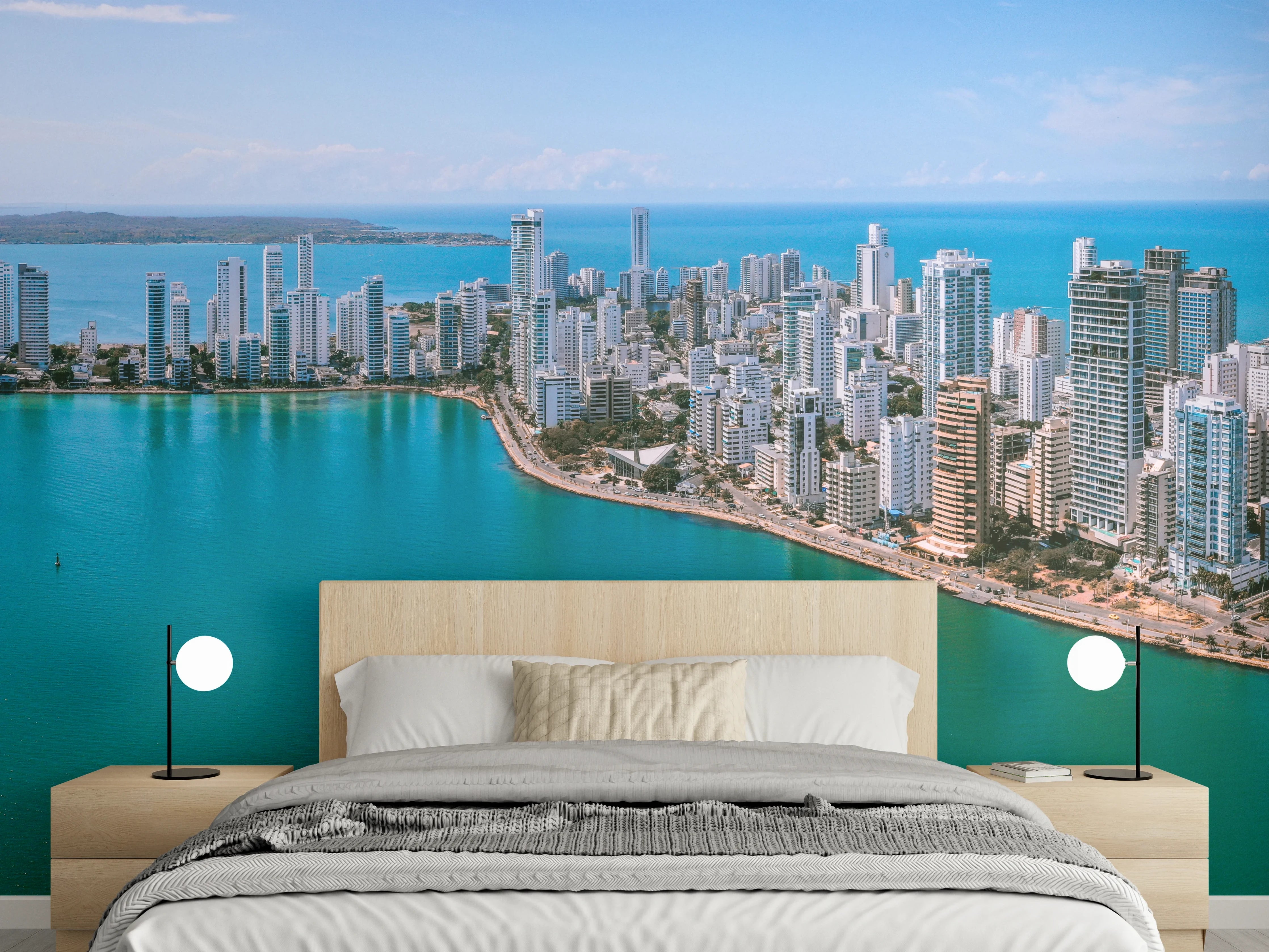 Wandverkleidung Schlafzimmer - Luftaufnahme von Cartagena Bocagrande
