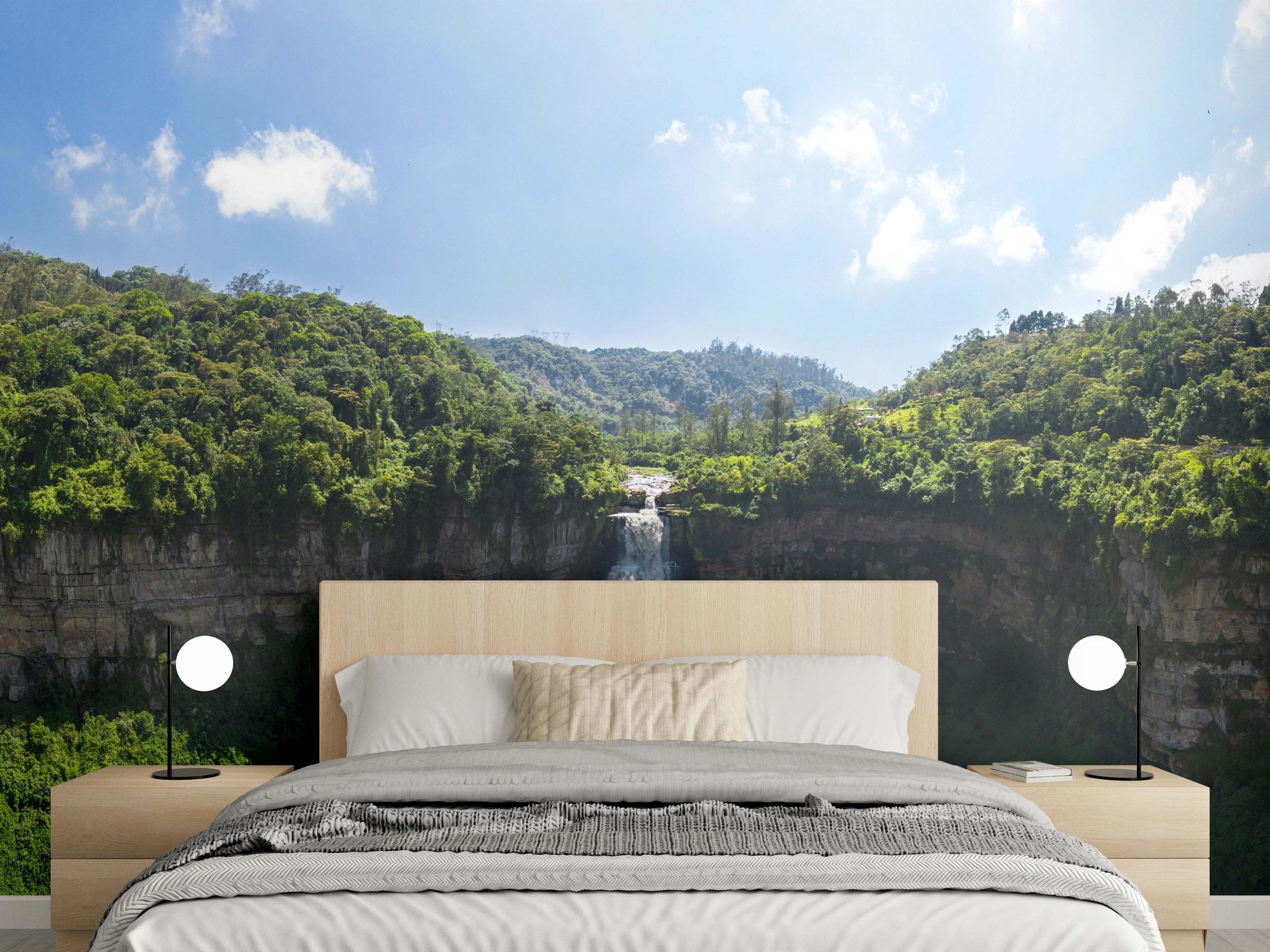 Wandverkleidung Schlafzimmer - Luftaufnahme von El Salto de Tequendama