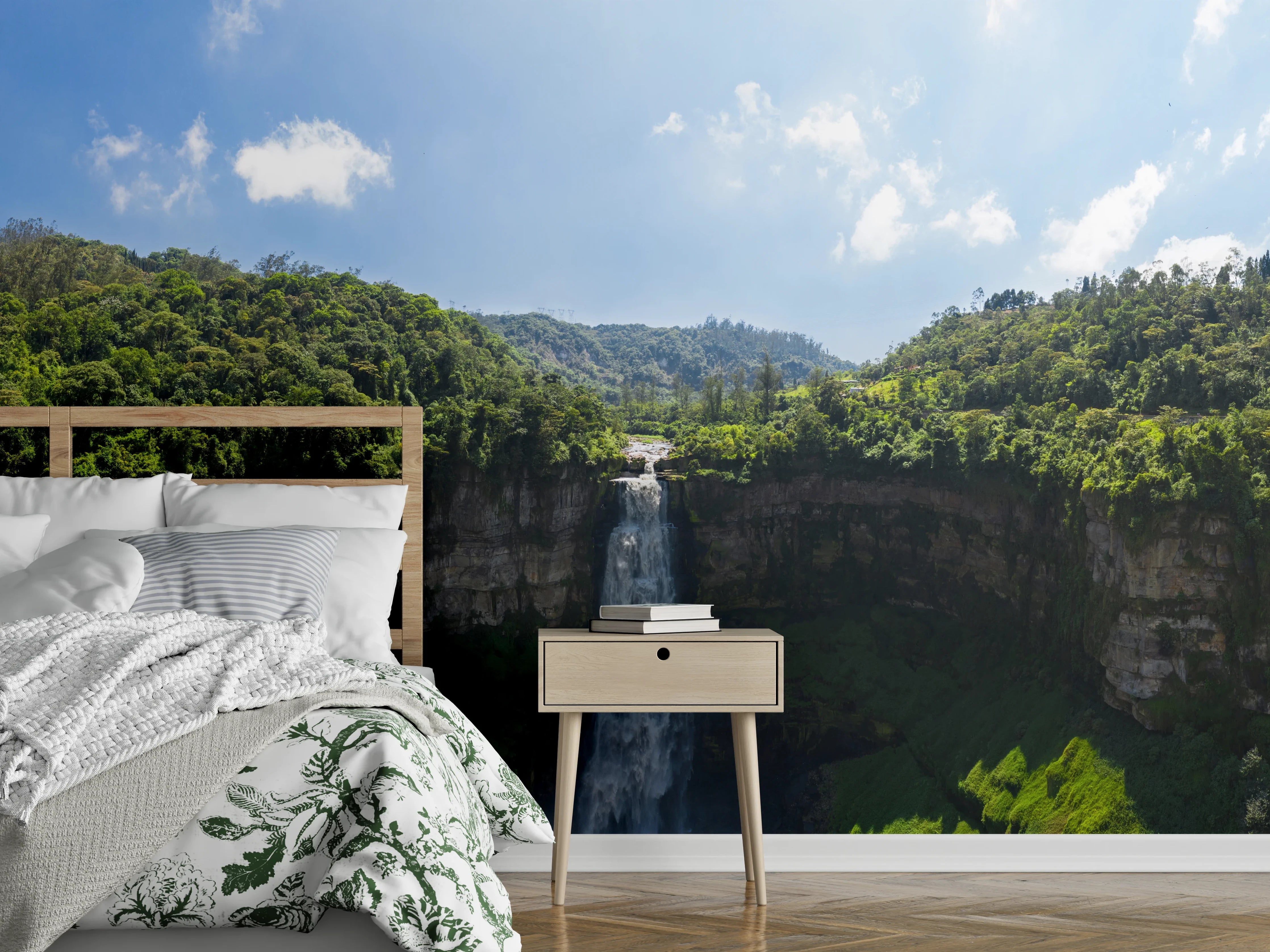 Wandverkleidung Schlafzimmer - Luftaufnahme von El Salto de Tequendama