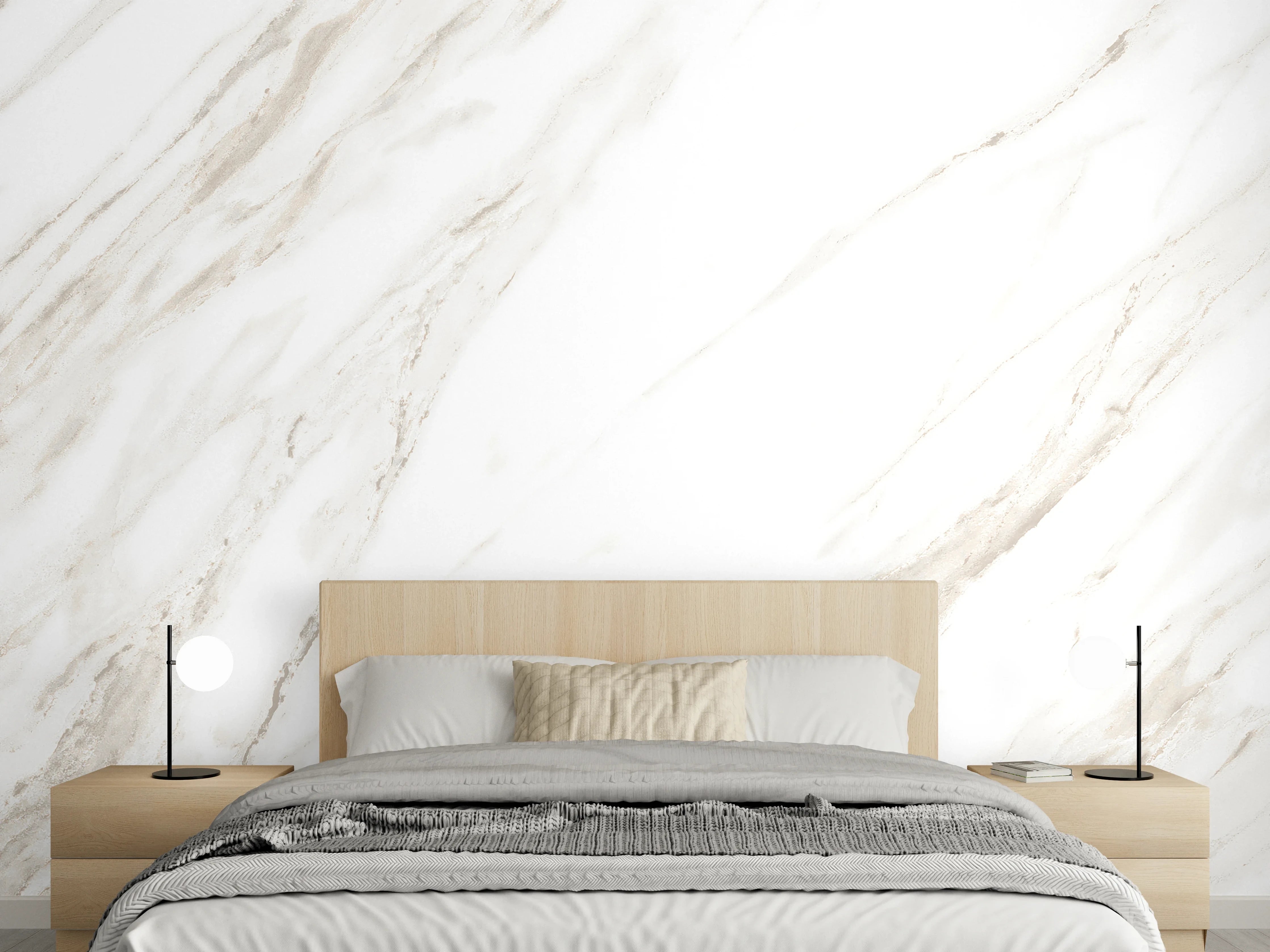 Wandverkleidung Schlafzimmer - Luxuriöses Marmor Design