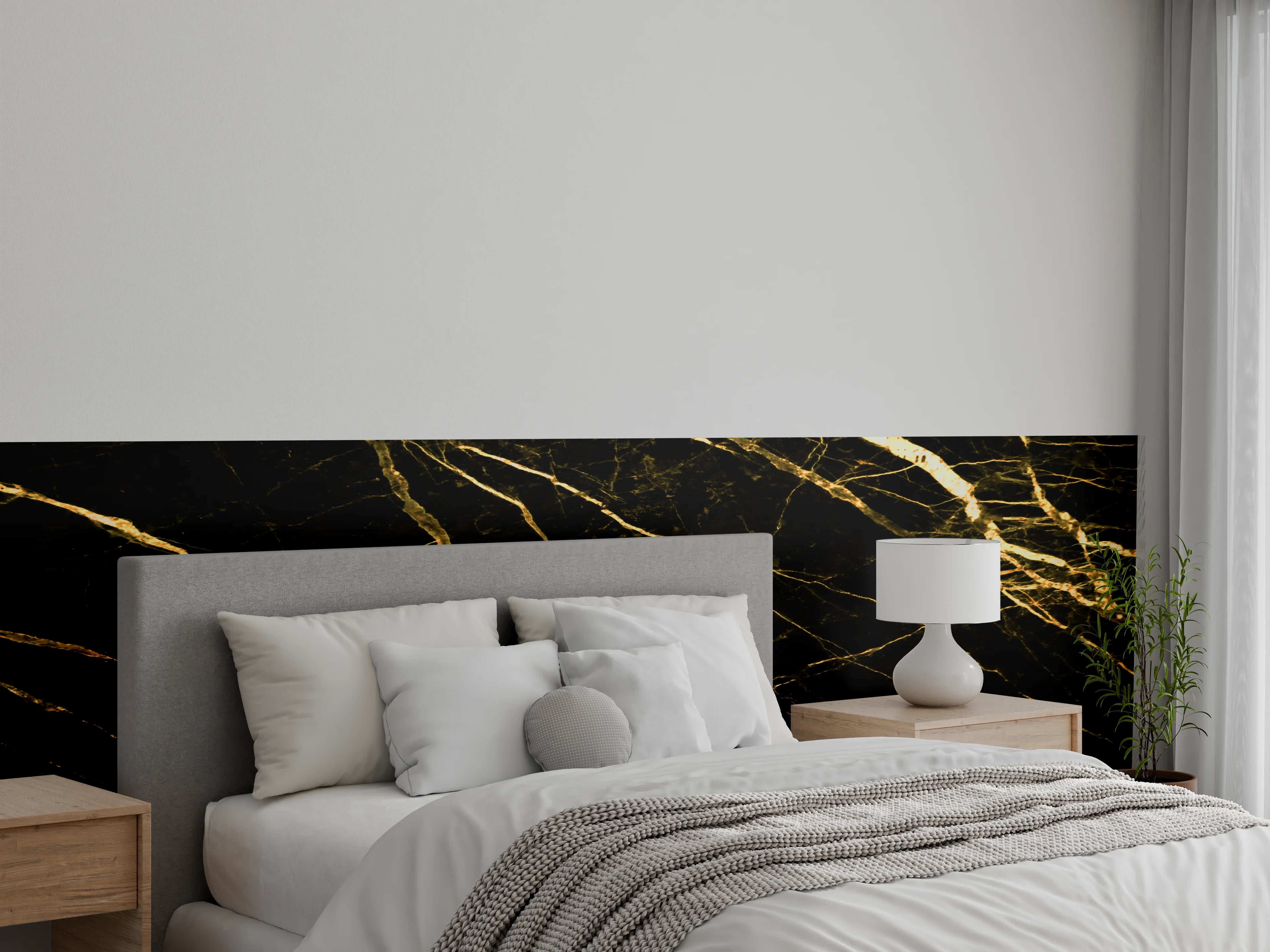 Wandverkleidung Schlafzimmer - Luxus Goldmarmortextur 