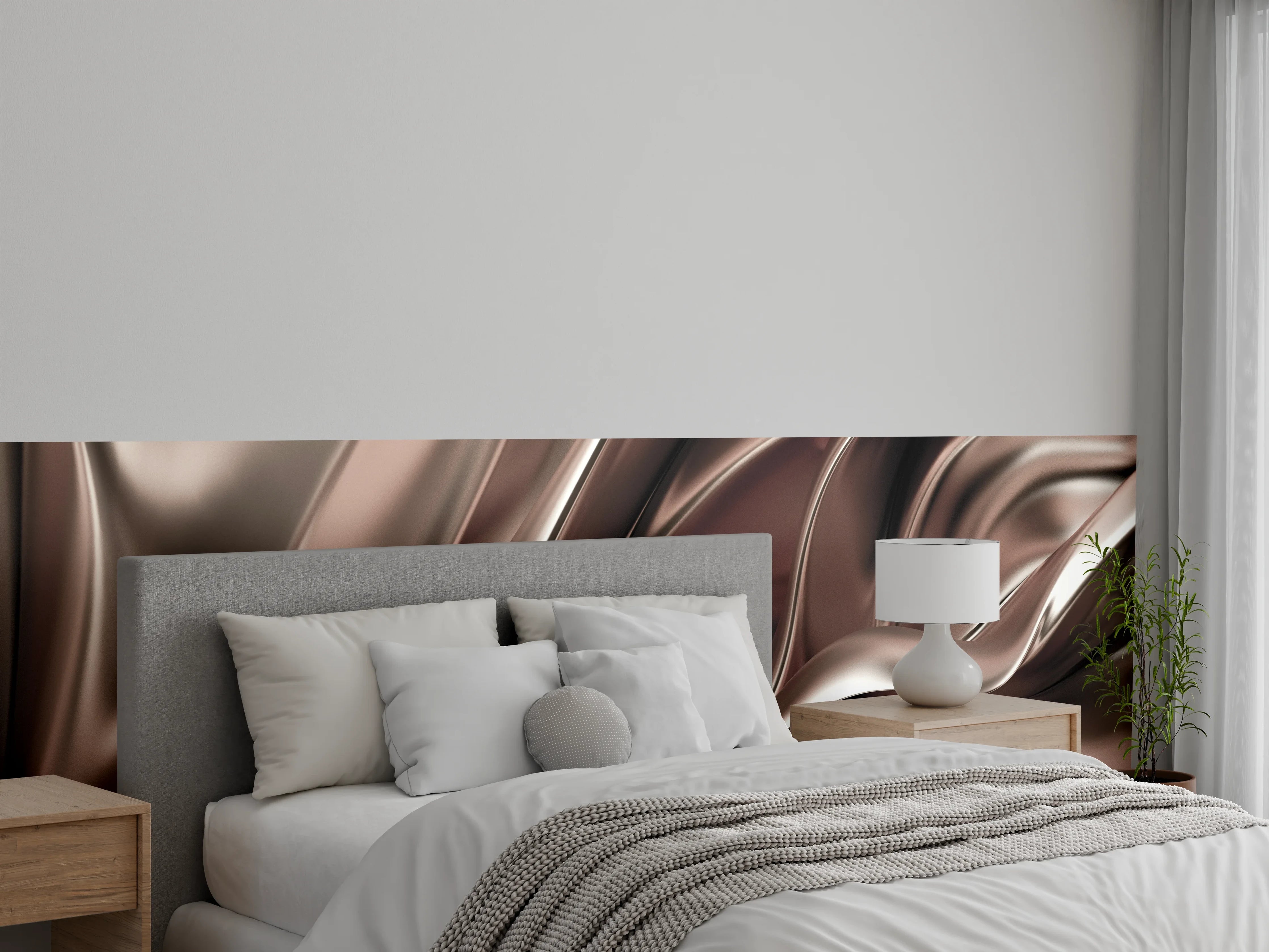 Wandverkleidung Schlafzimmer - Luxus-Weiße Marmor-Textur mit Grautönen