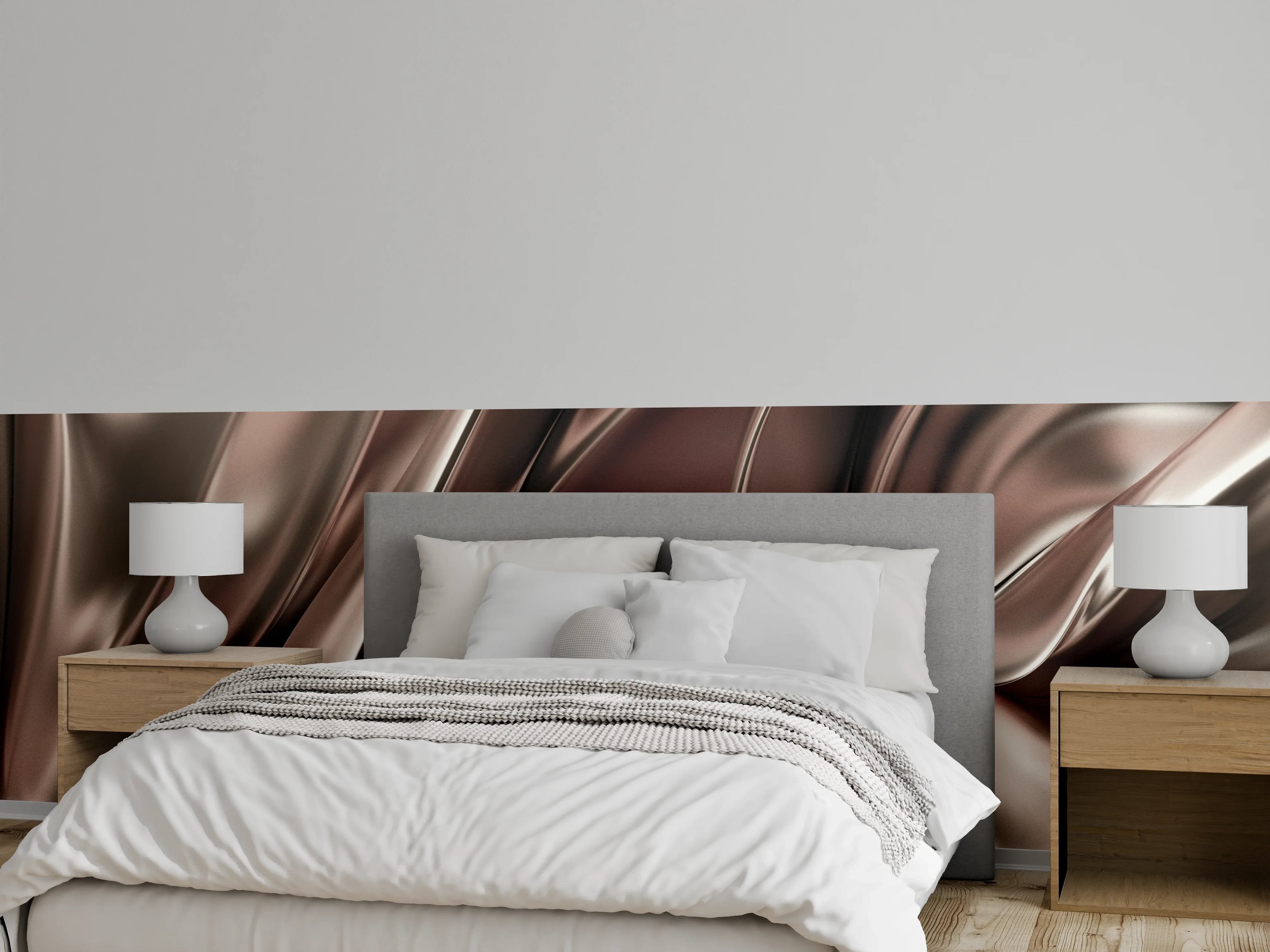 Wandverkleidung Schlafzimmer - Luxus-Weiße Marmor-Textur mit Grautönen