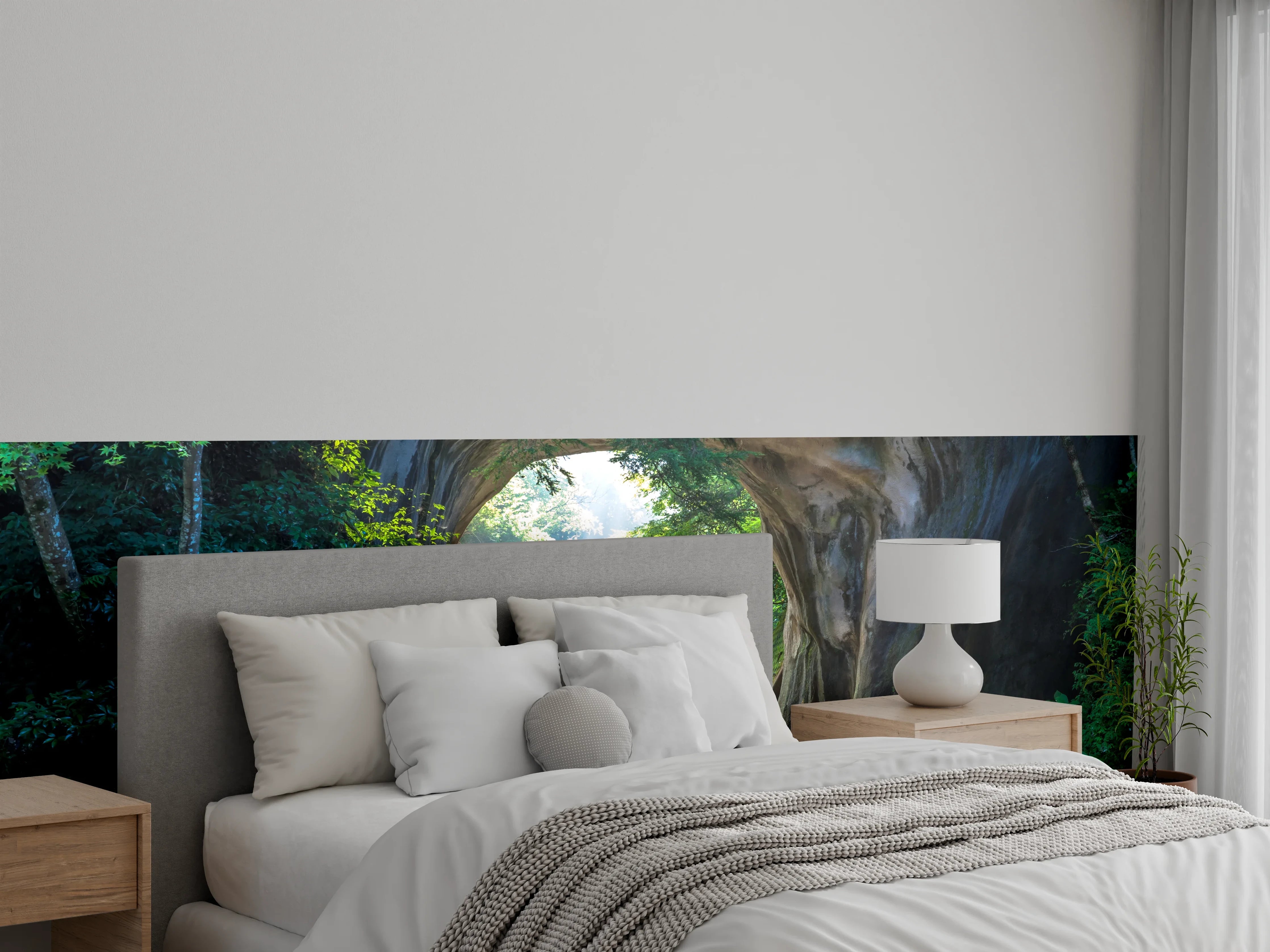 Wandverkleidung Schlafzimmer - Märchenhafte Naturbrücke am Wasserfall