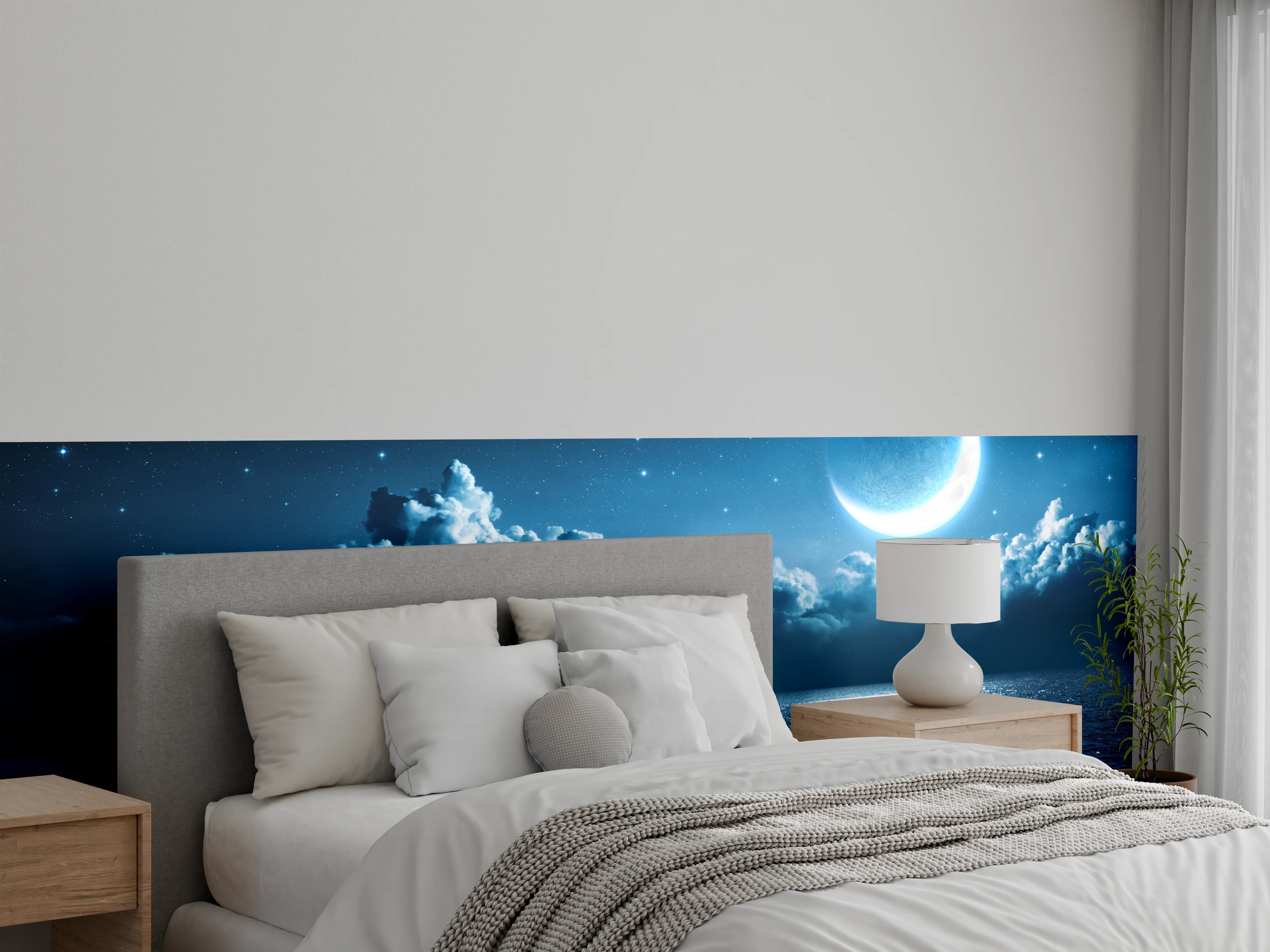 Wandverkleidung Schlafzimmer - Magische Nacht am Ozean