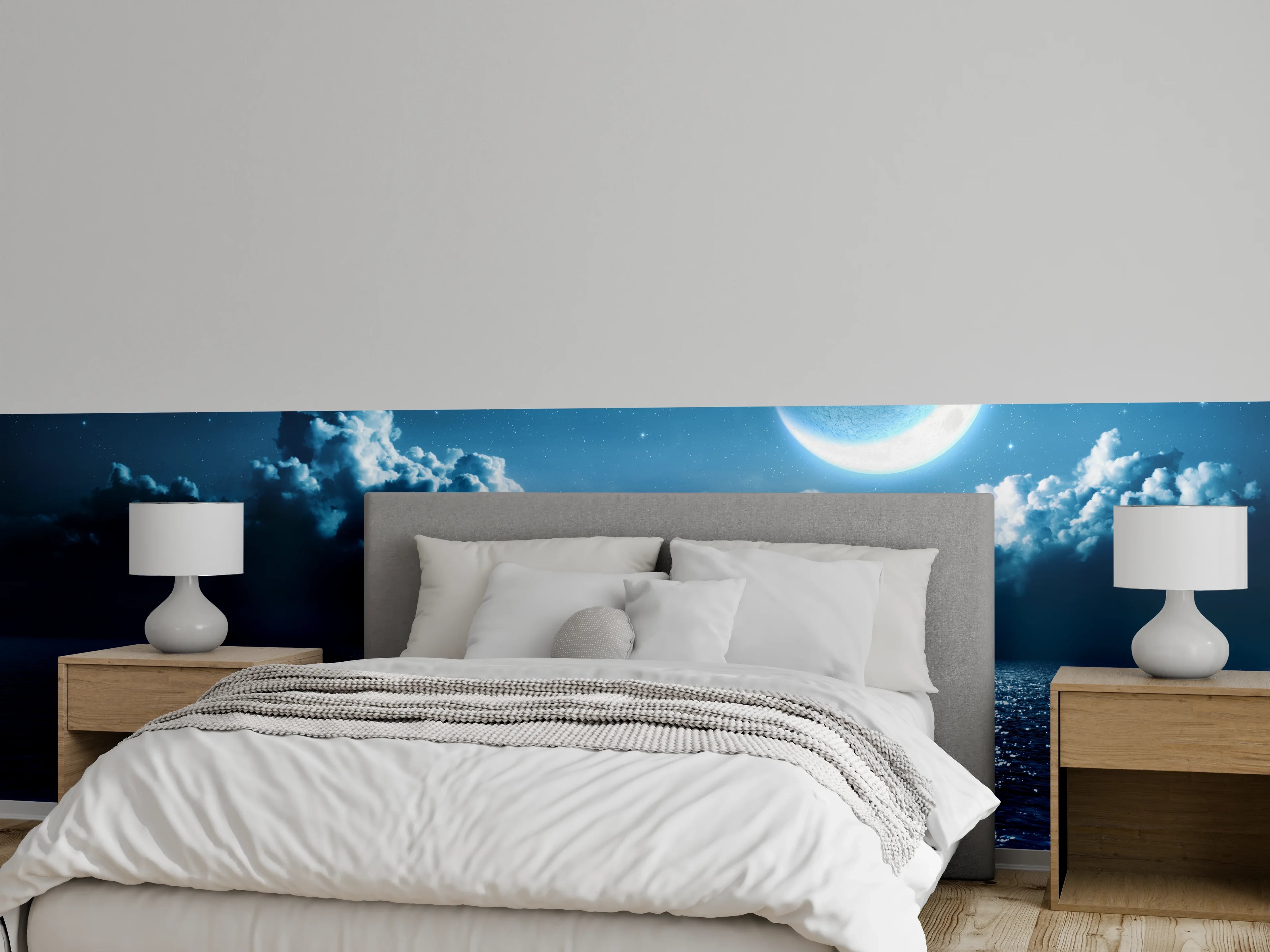 Wandverkleidung Schlafzimmer - Magische Nacht am Ozean