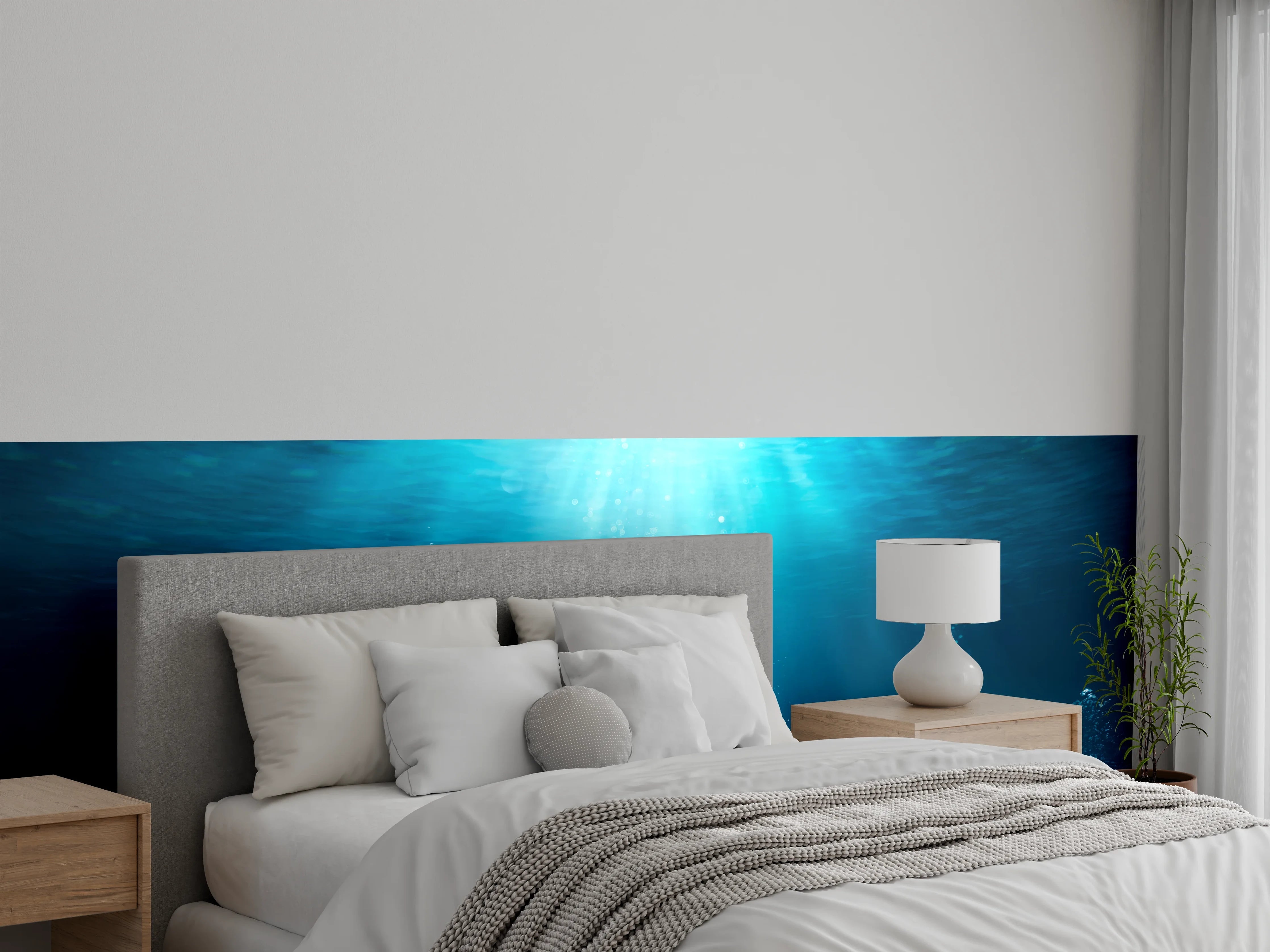 Wandverkleidung Schlafzimmer - Magisches Unterwasserlicht – Meerblick
