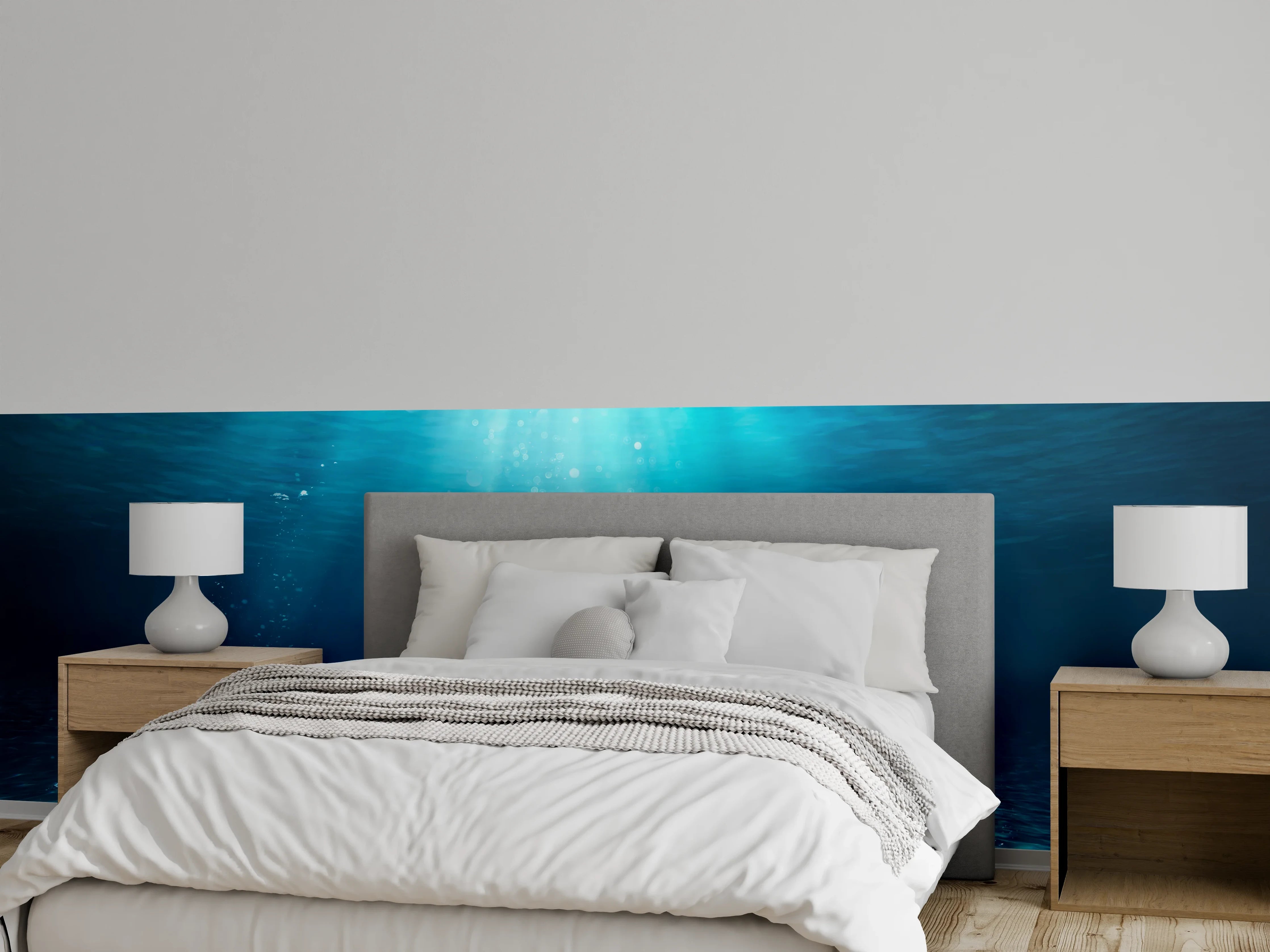 Wandverkleidung Schlafzimmer - Magisches Unterwasserlicht – Meerblick