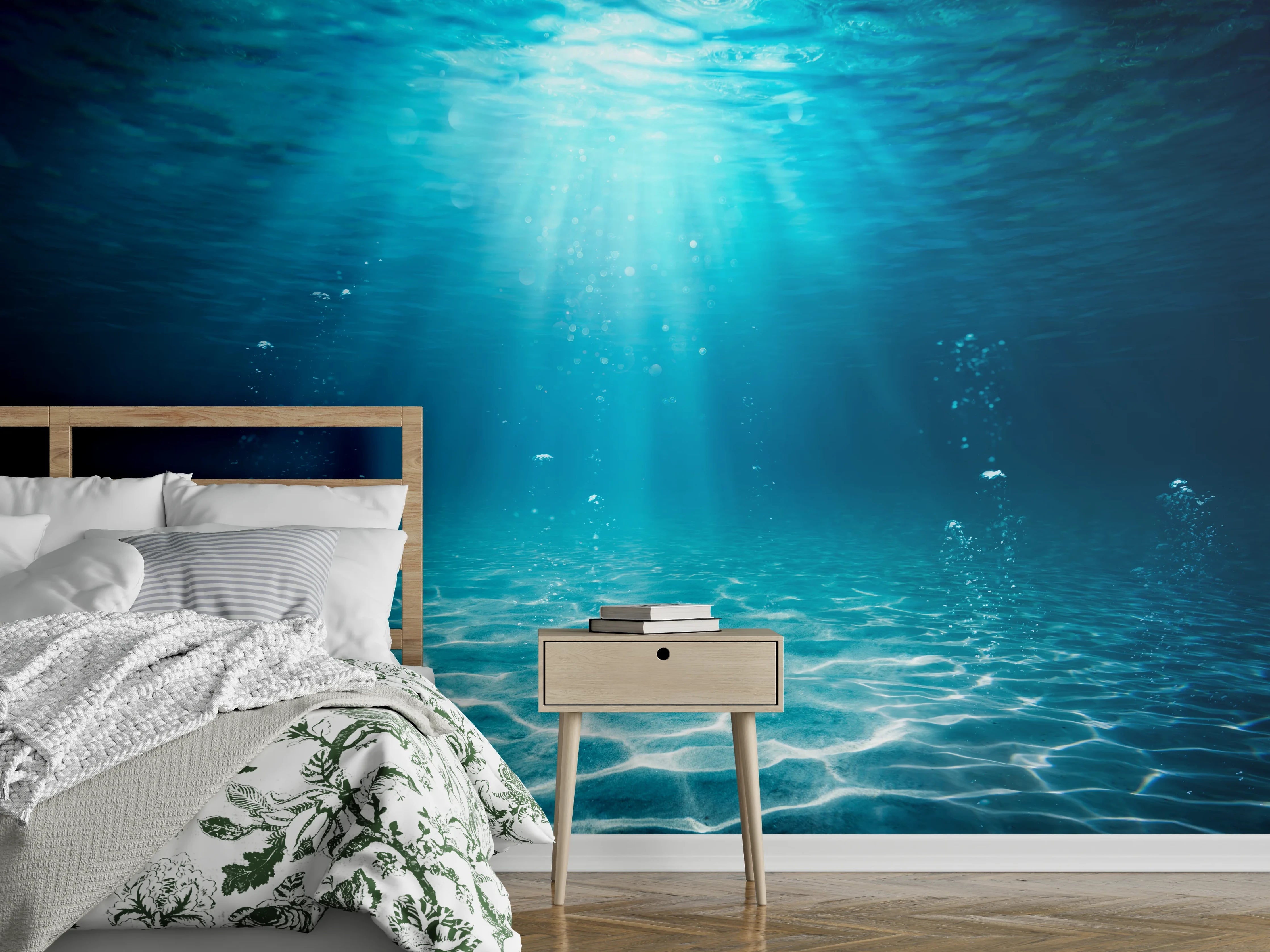 Wandverkleidung Schlafzimmer - Magisches Unterwasserlicht – Meerblick