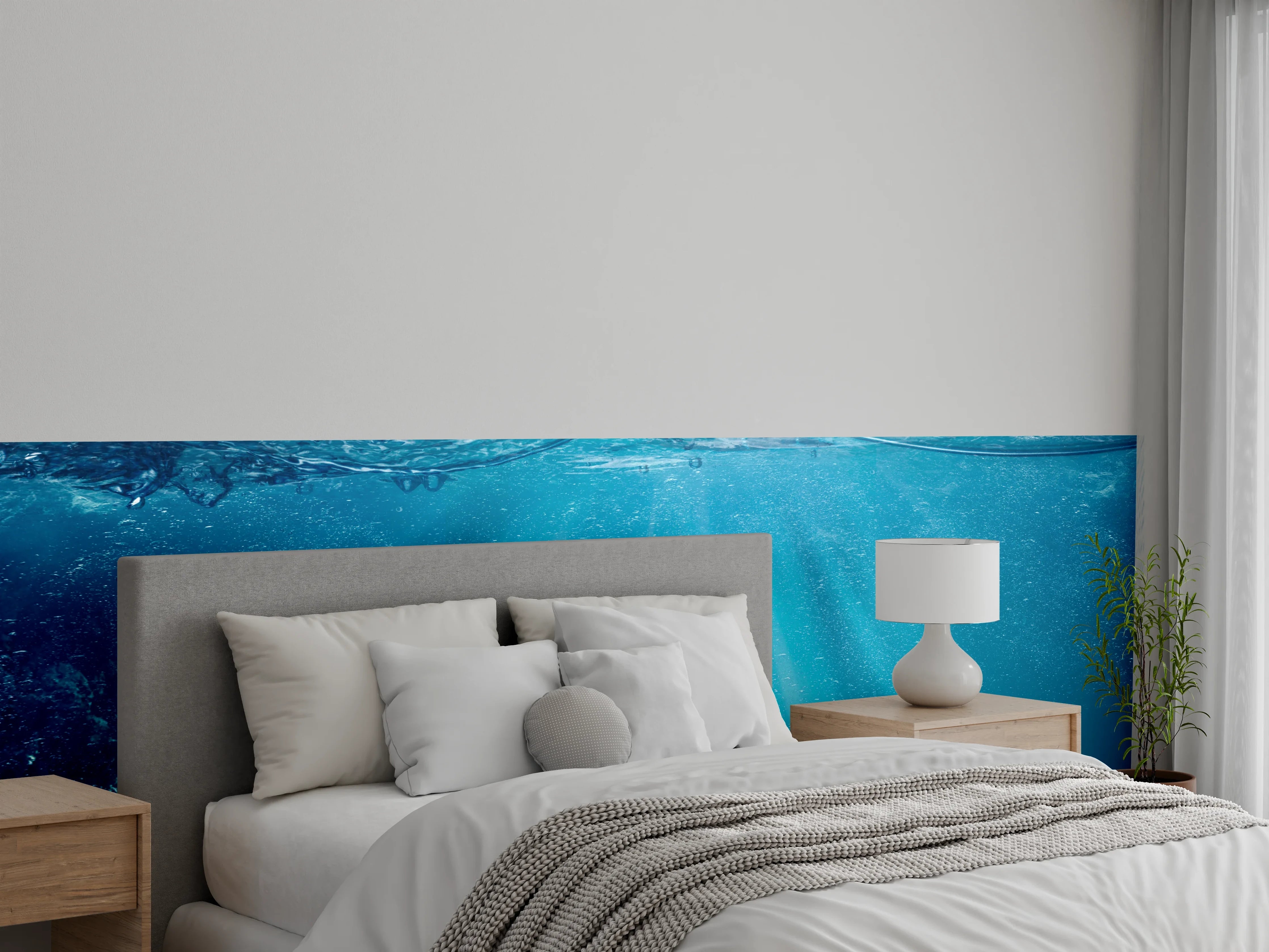 Wandverkleidung Schlafzimmer - Magisches Unterwassermeer Panorama