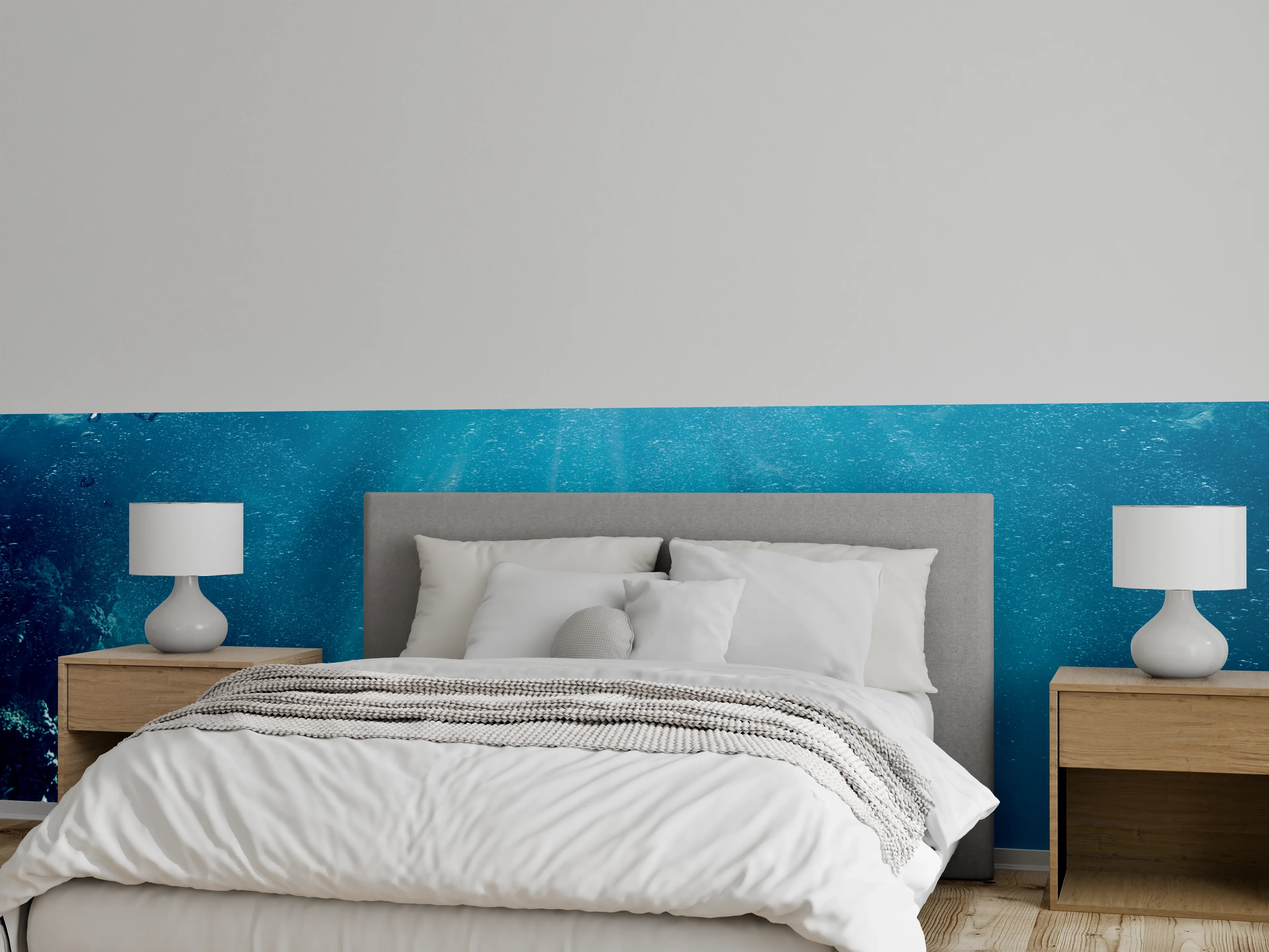Wandverkleidung Schlafzimmer - Magisches Unterwassermeer Panorama