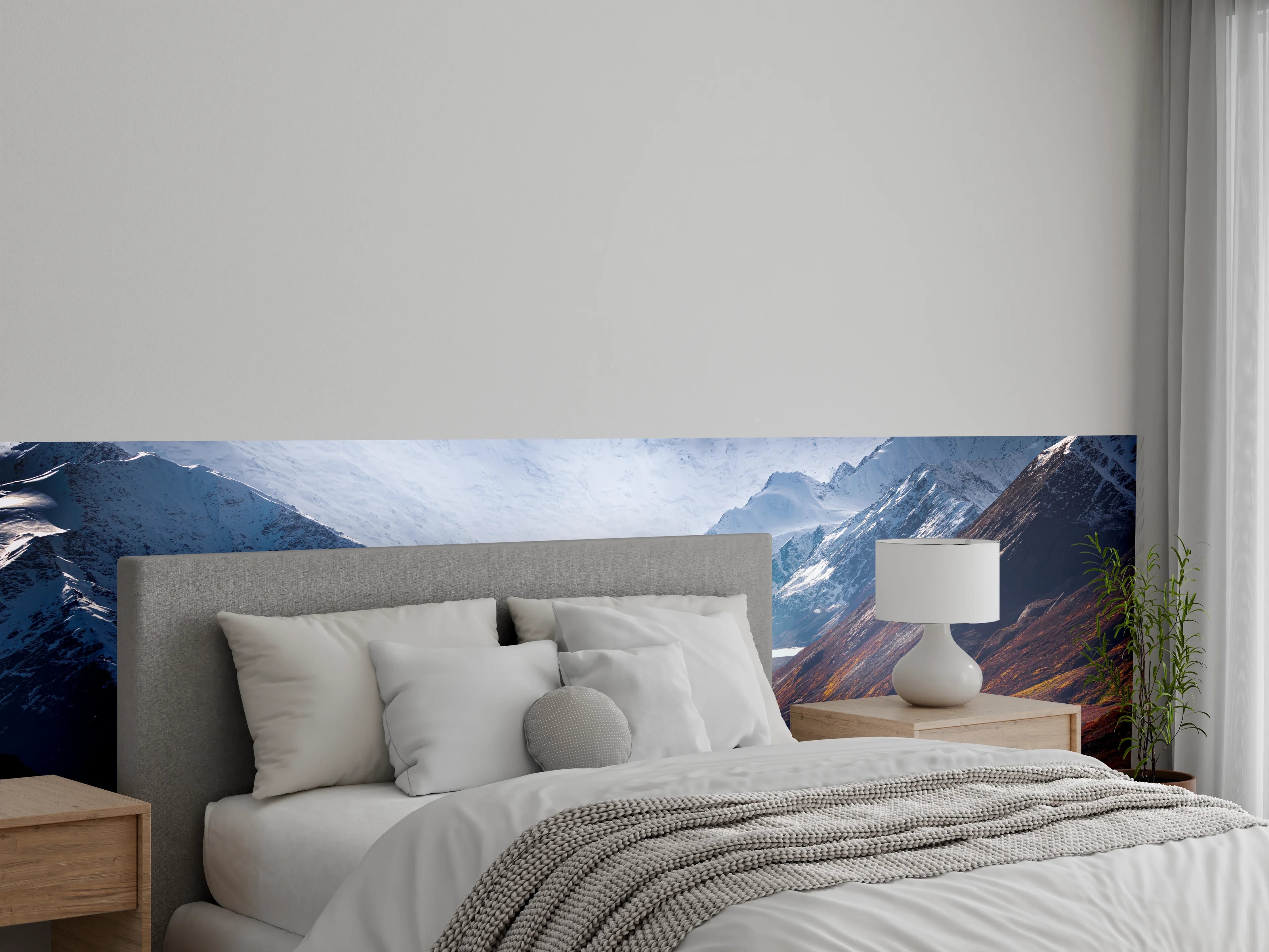 Wandverkleidung Schlafzimmer - Majestätische Berglandschaft im Herbstglanz