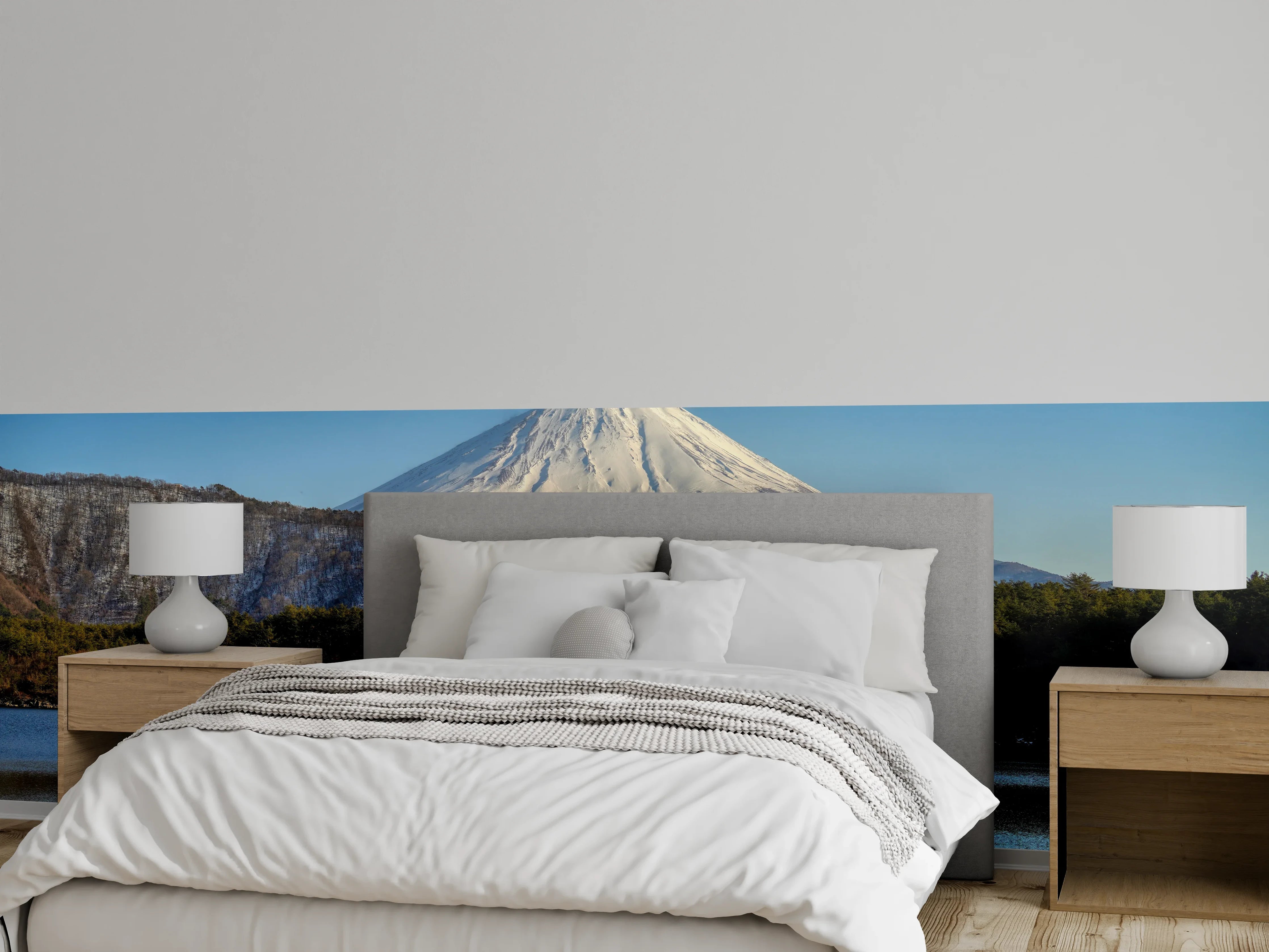 Wandverkleidung Schlafzimmer - Majestätischer Fuji am See – Naturidylle