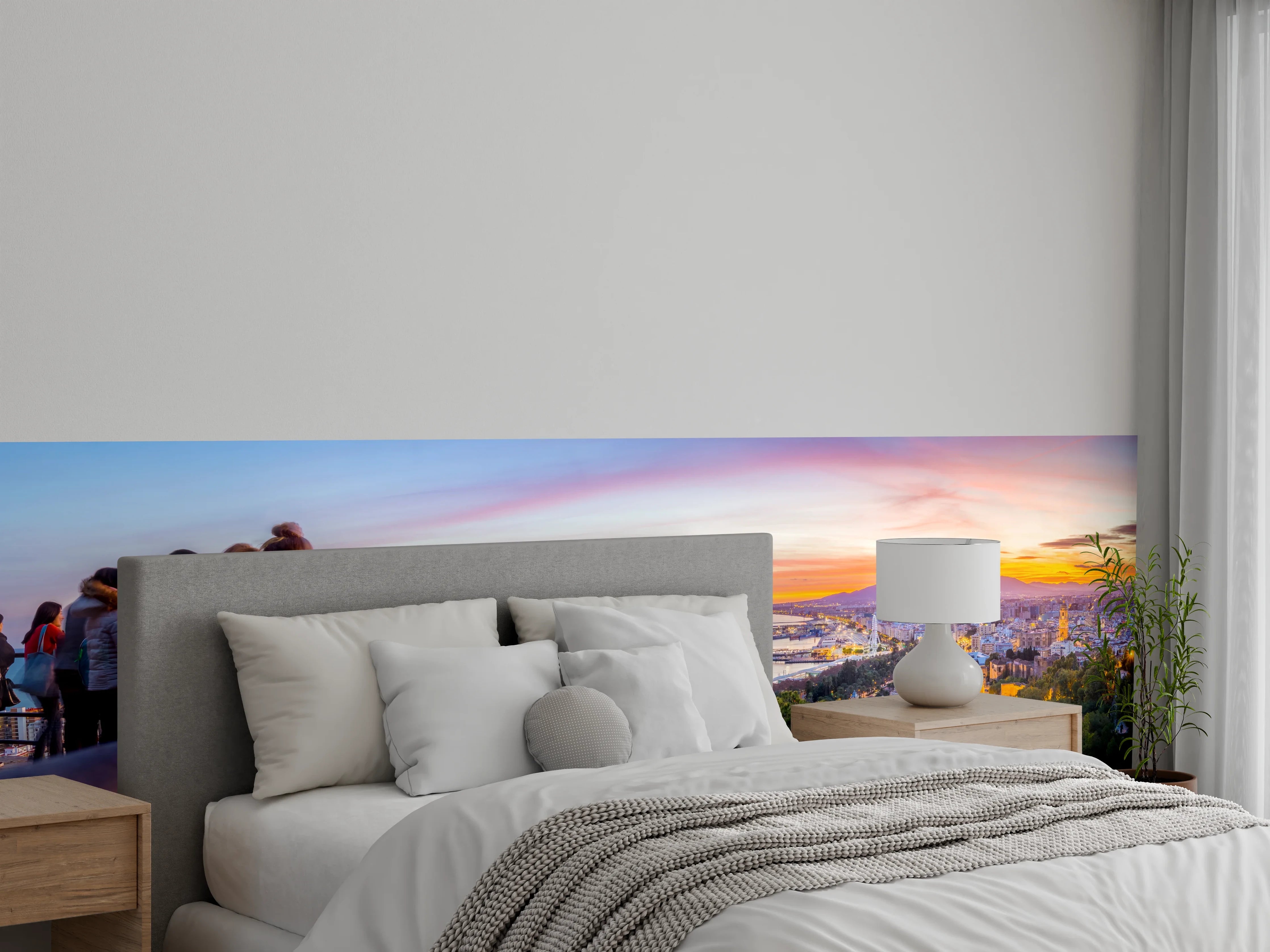 Wandverkleidung Schlafzimmer - Málaga Aussicht von den Bergen
