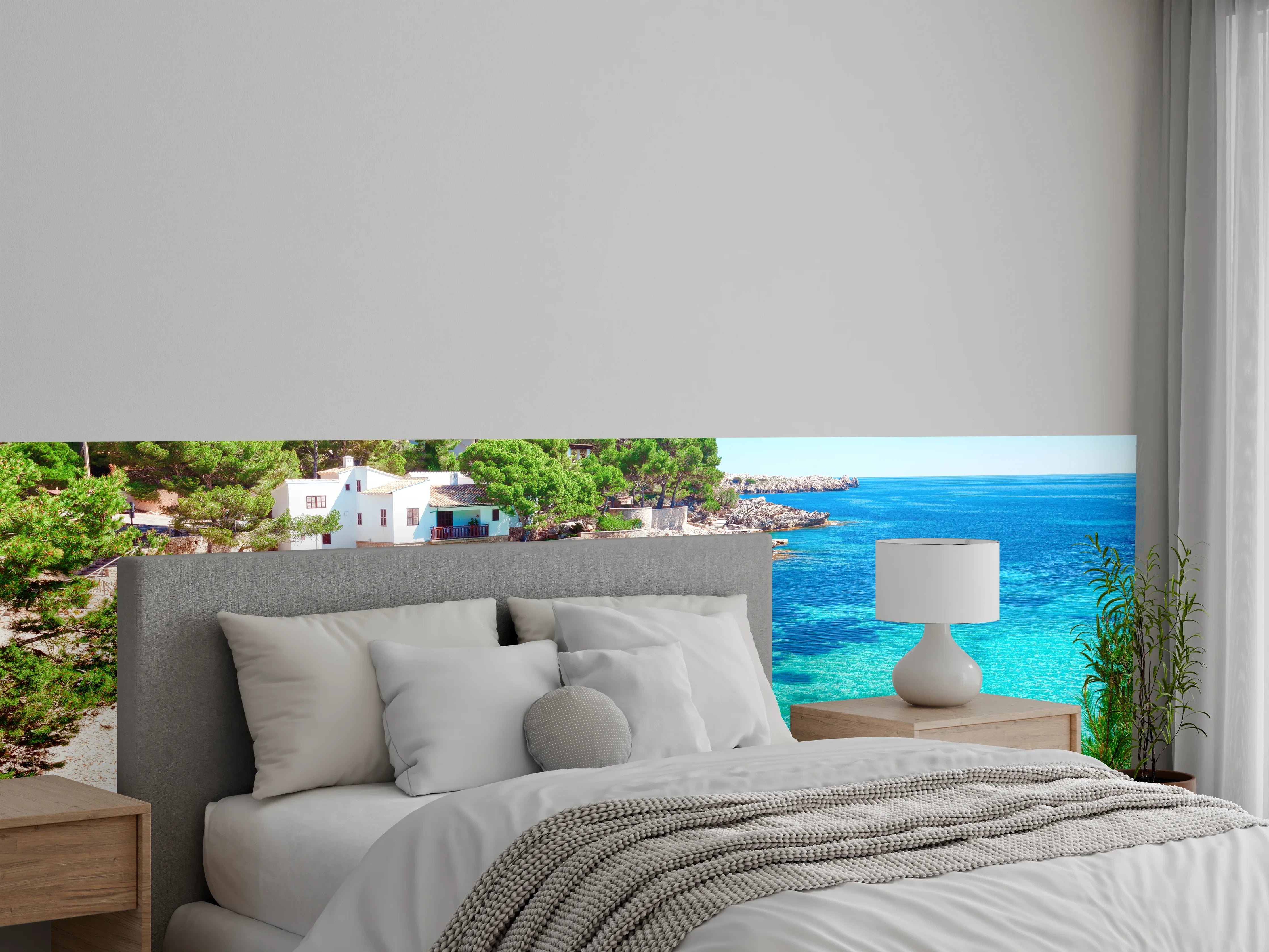 Wandverkleidung Schlafzimmer - Malerische Bucht mit türkisblauem Wasser
