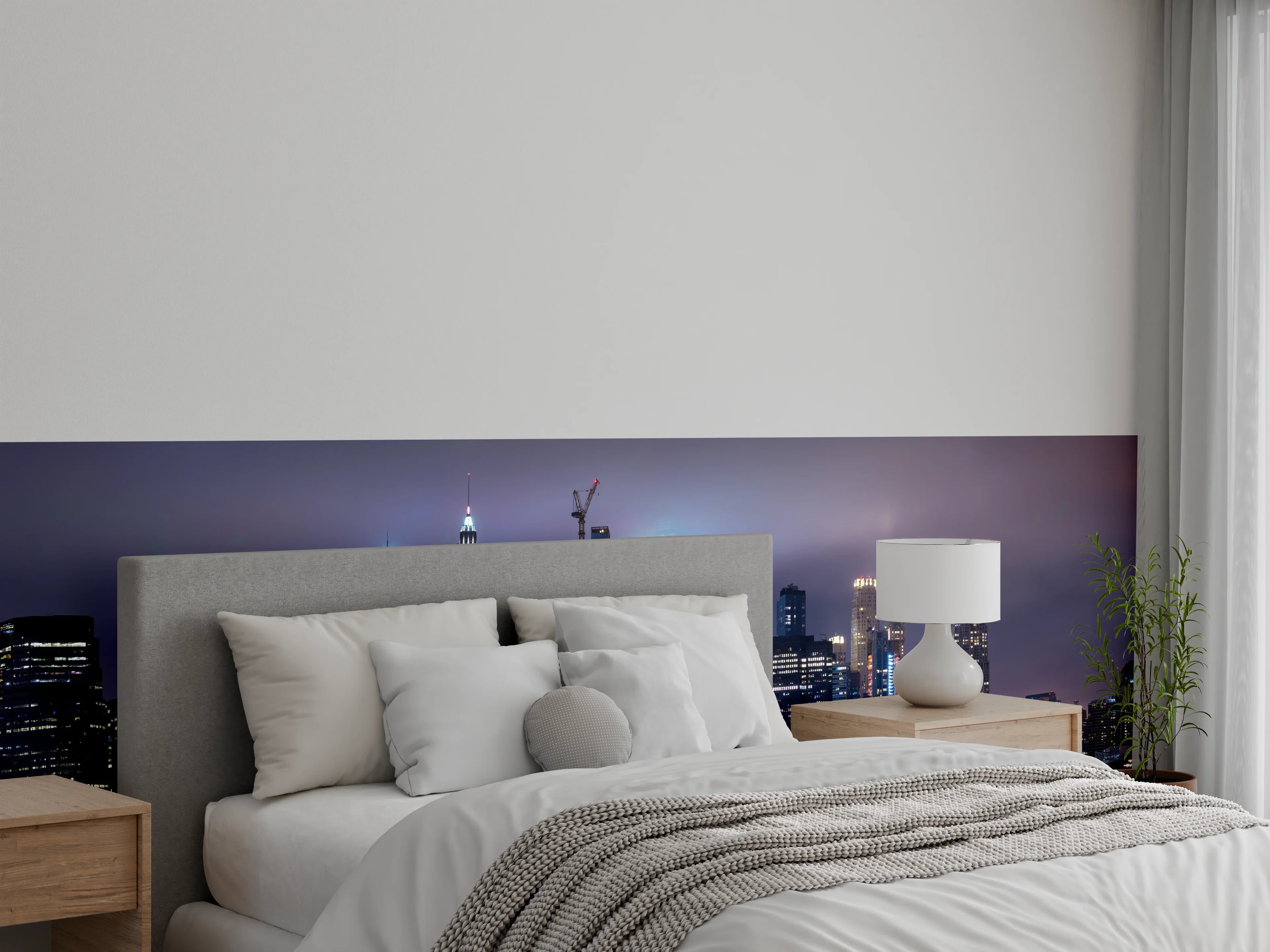 Wandverkleidung Schlafzimmer - Manhattan Skyline – Stadt der Lichter