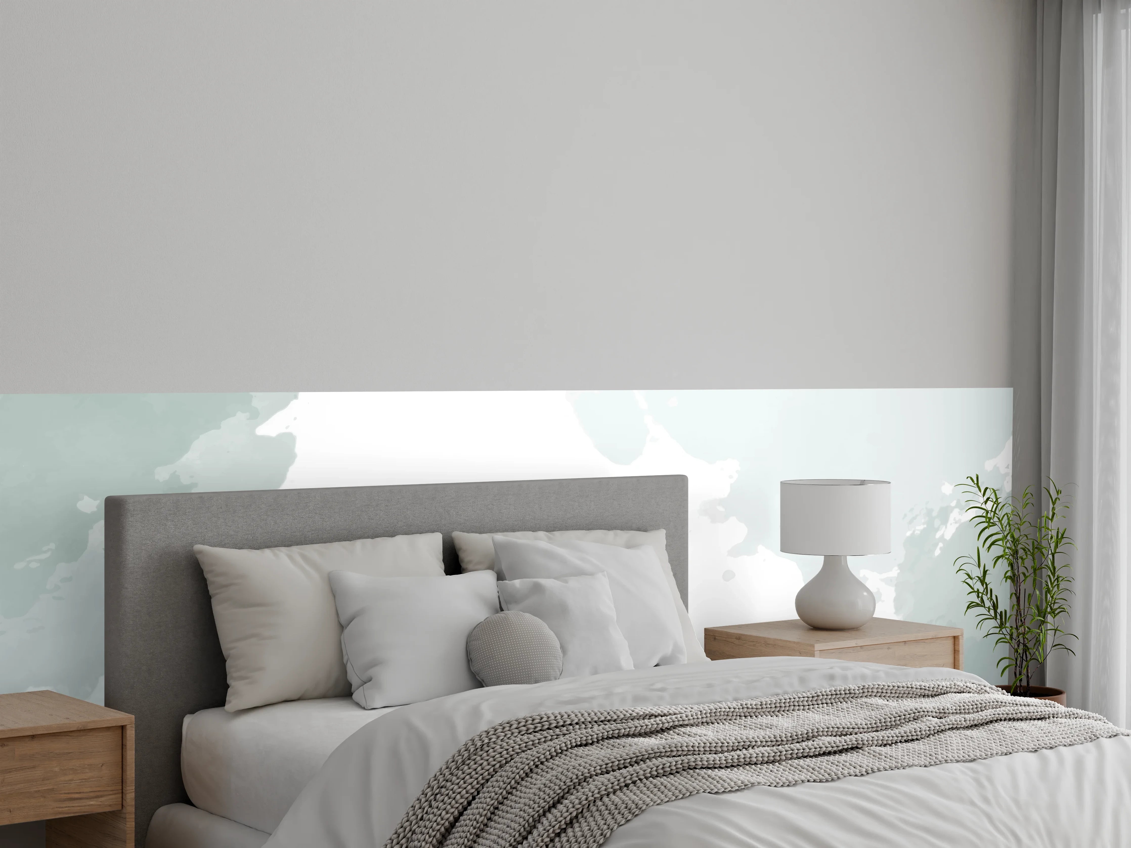 Wandverkleidung Schlafzimmer - Marmor Optik Weiß Grau Wandpaneel