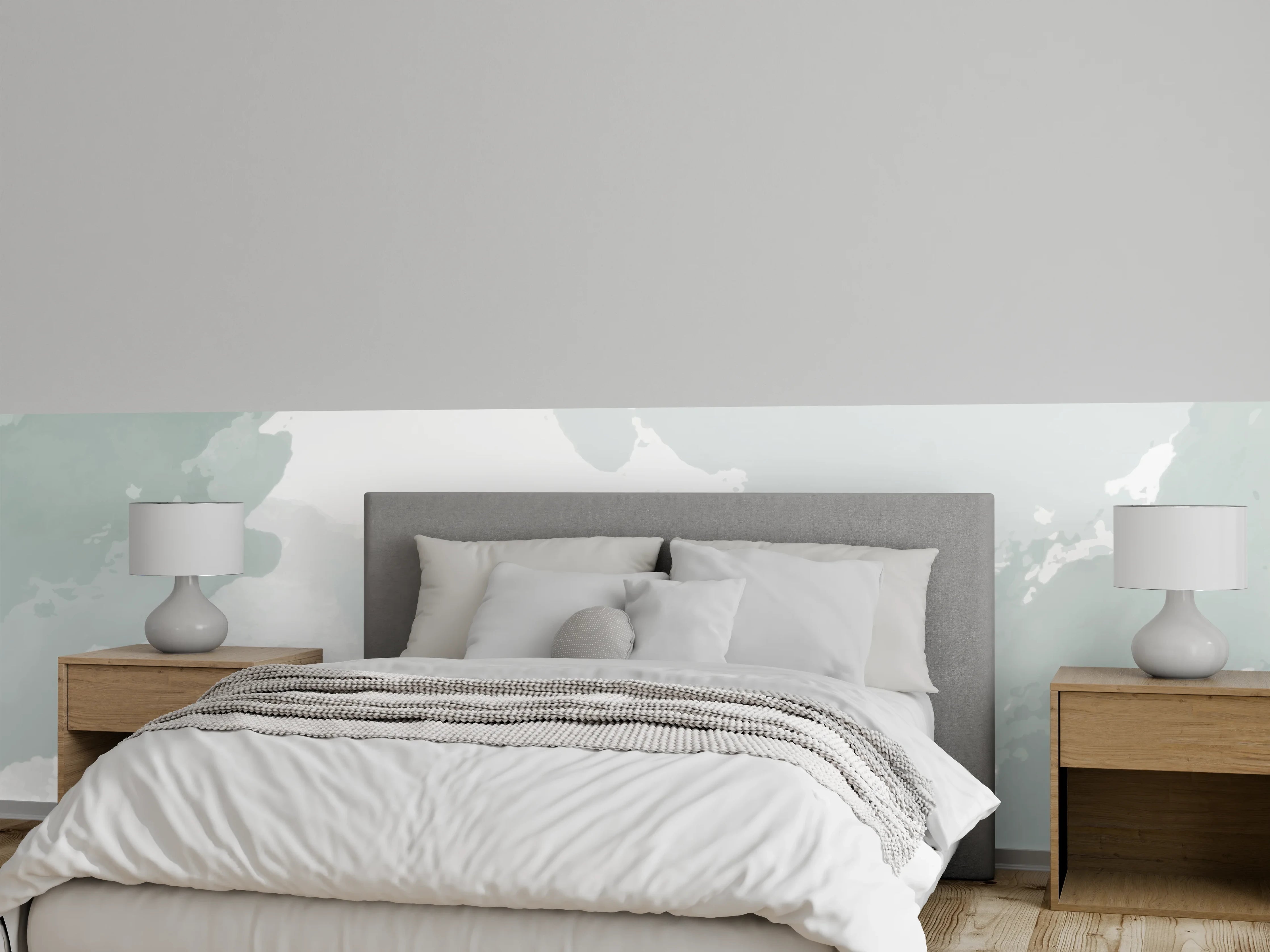 Wandverkleidung Schlafzimmer - Marmor Optik Weiß Grau Wandpaneel