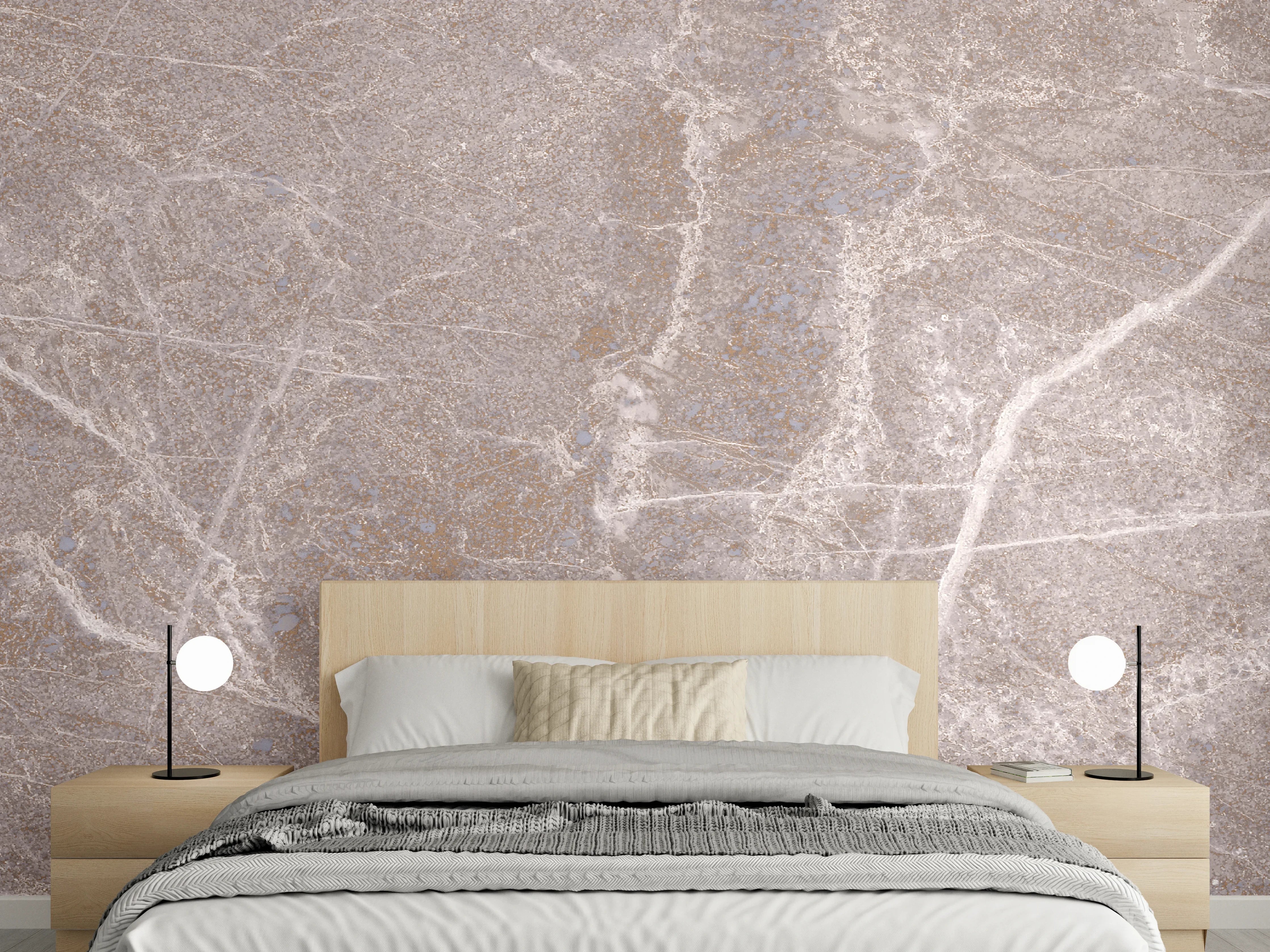 Wandverkleidung Schlafzimmer - Marmor Textur - Rosa