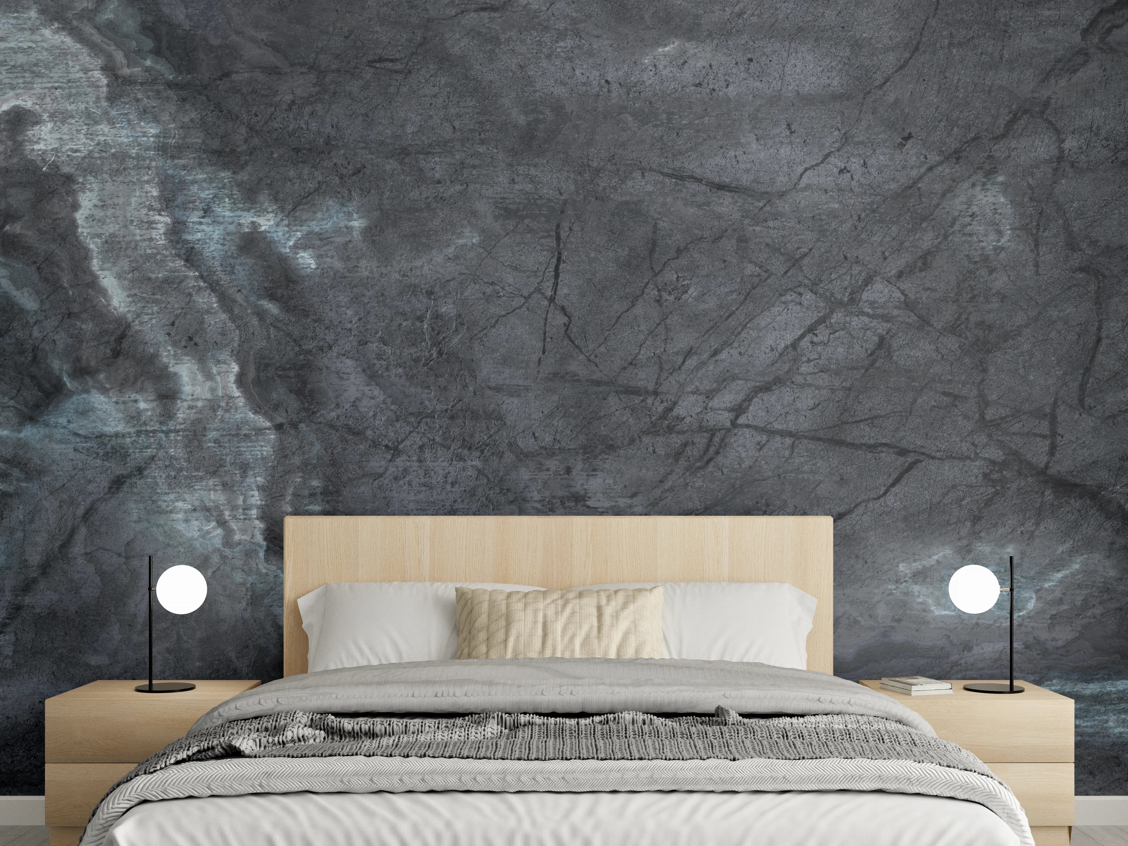 Wandverkleidung Schlafzimmer - Marmorstein Textur - Elegant