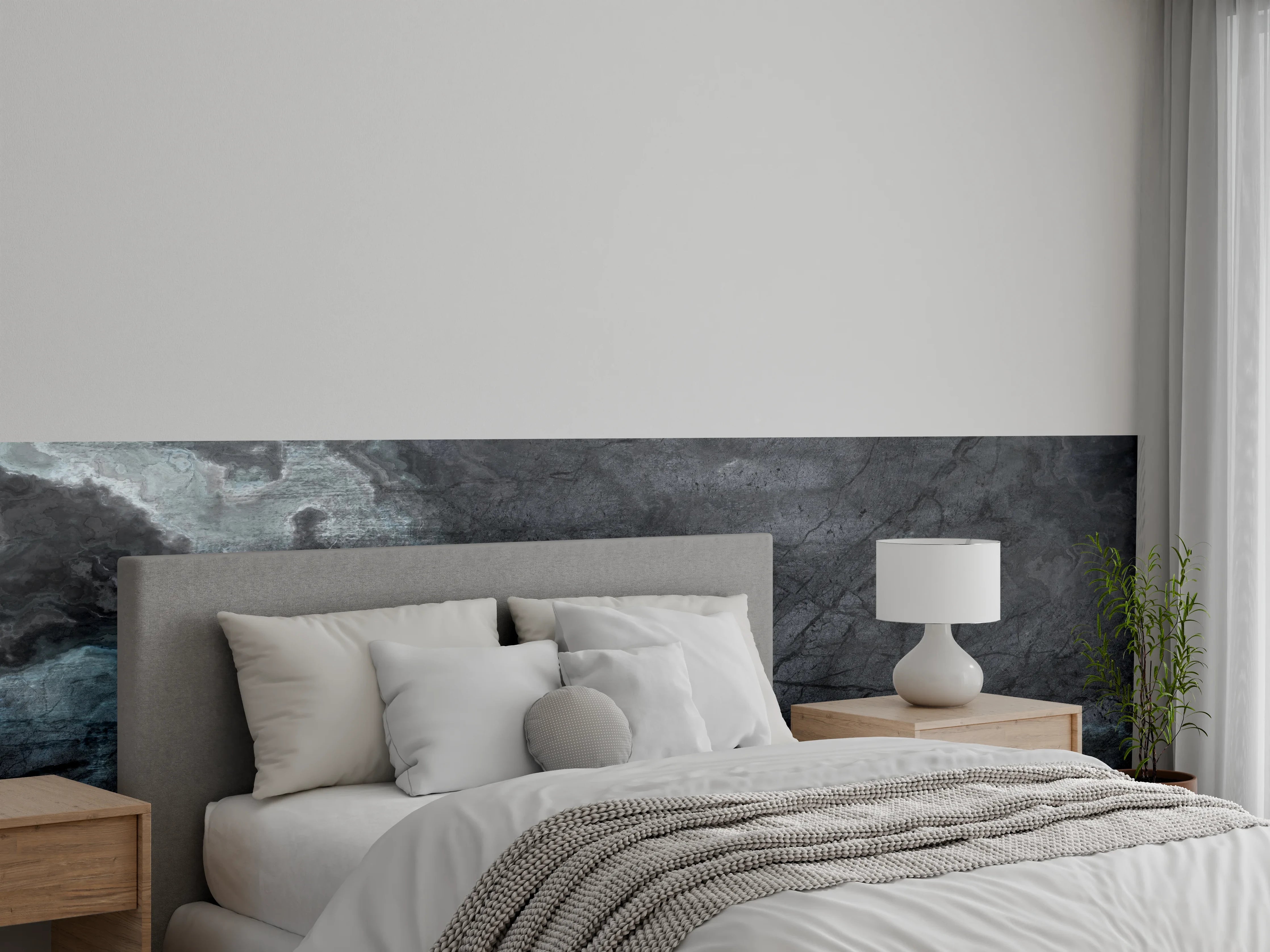 Wandverkleidung Schlafzimmer - Marmorstein Textur - Elegant