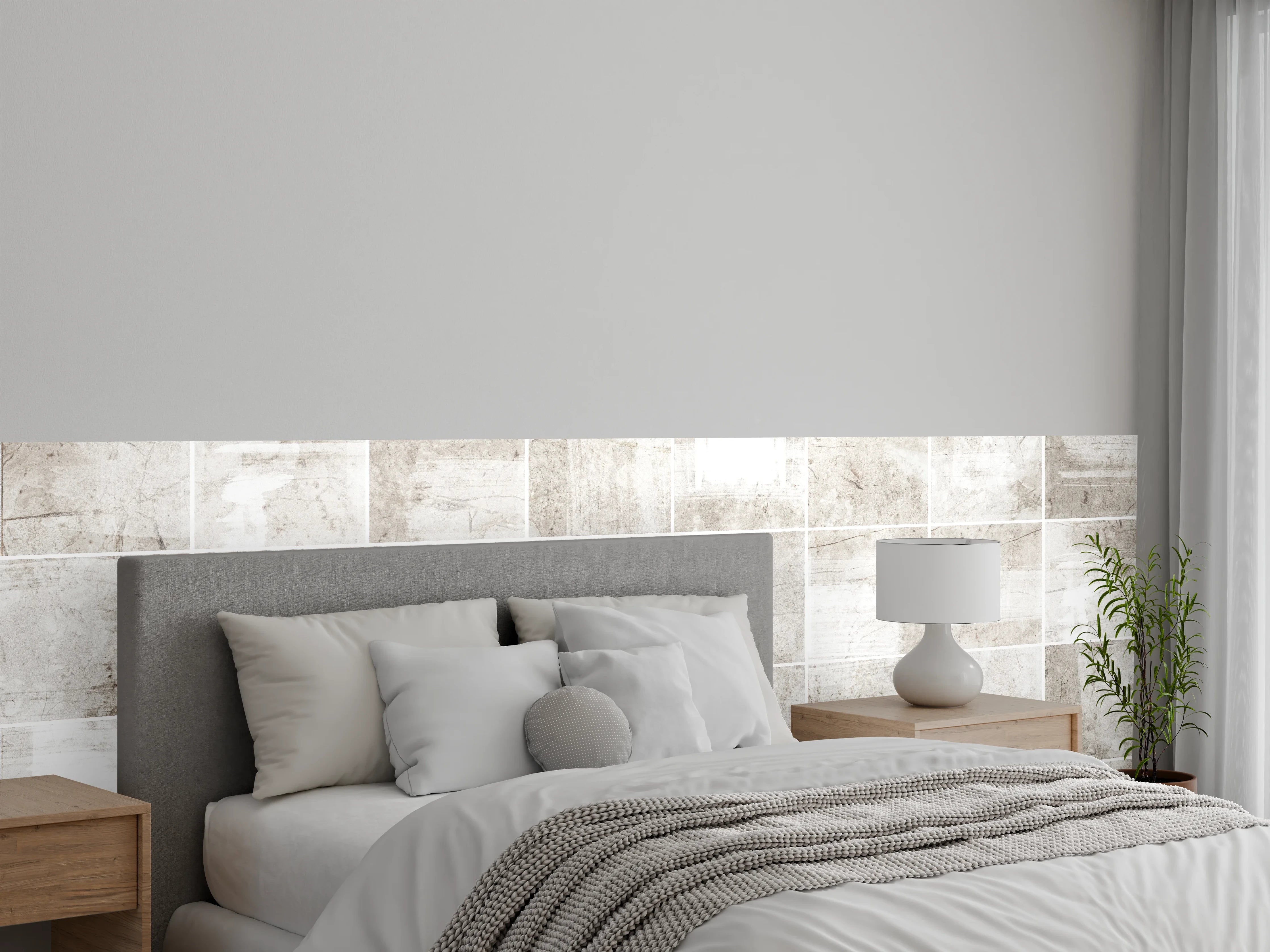 Wandverkleidung Schlafzimmer - Marmortextur - Bürsteneffekt