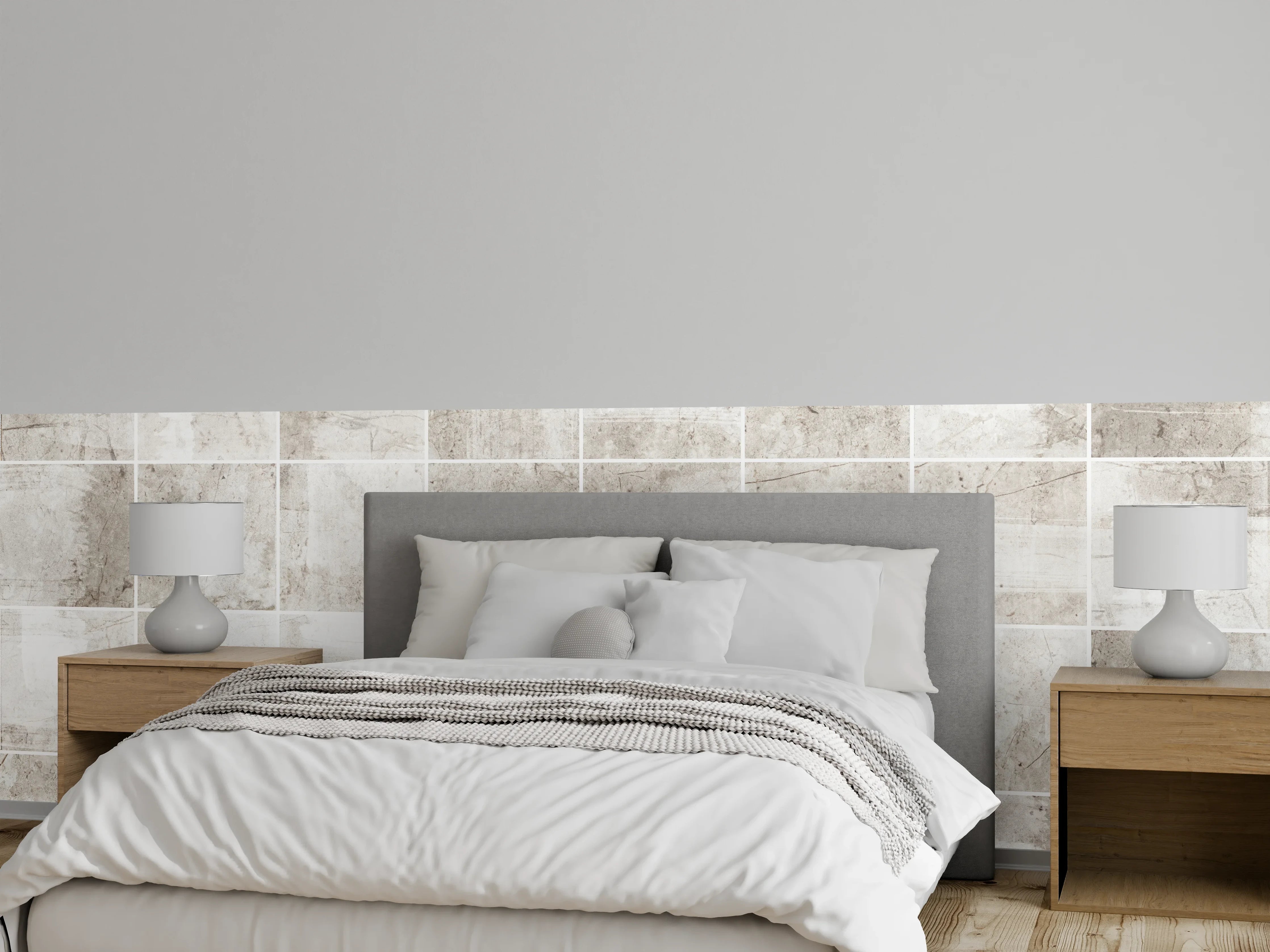 Wandverkleidung Schlafzimmer - Marmortextur - Bürsteneffekt