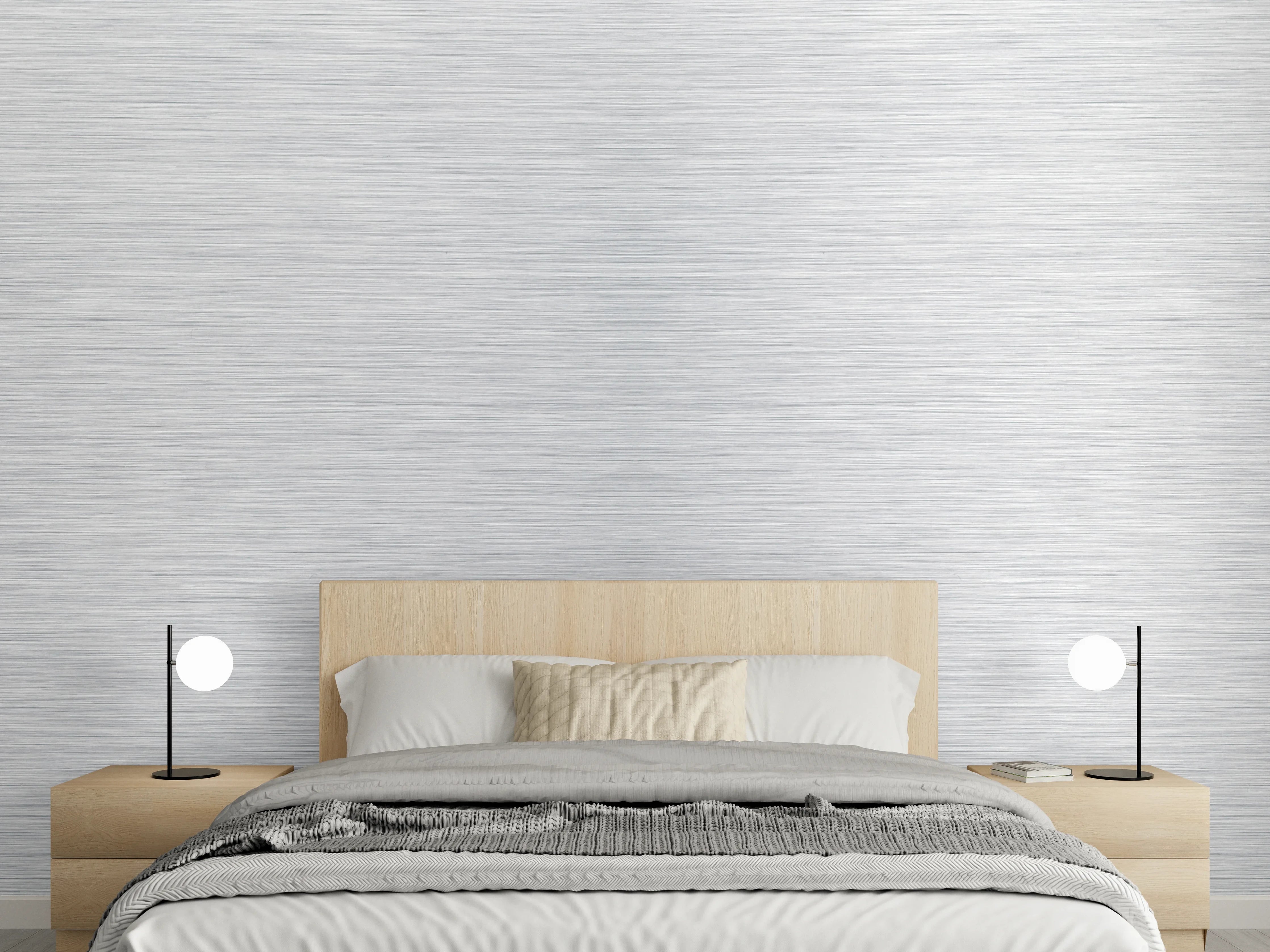 Wandverkleidung Schlafzimmer - Matte Silberstahl-Textur