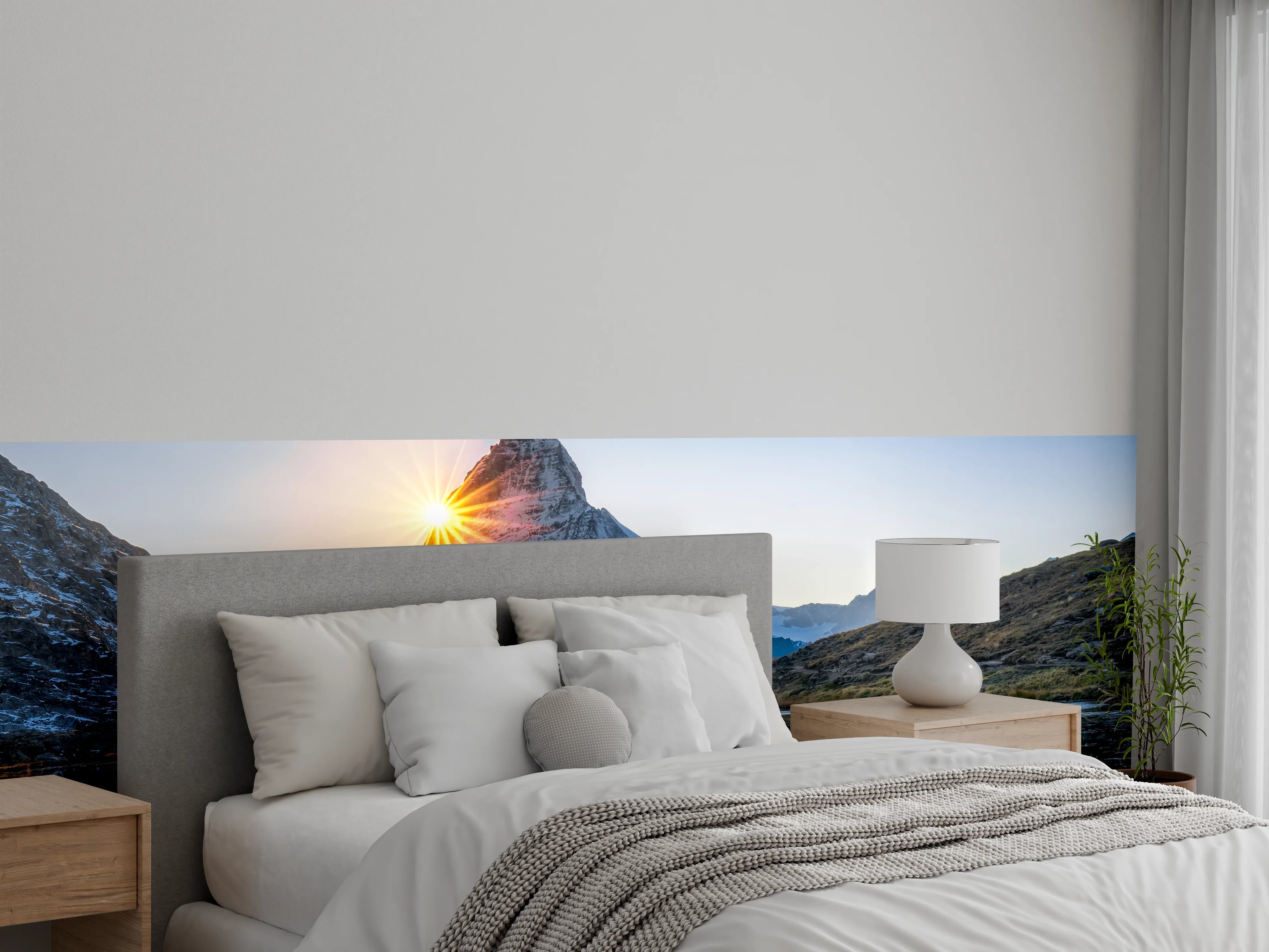 Wandverkleidung Schlafzimmer - Matterhorn Sonnenaufgang Spiegelung im See