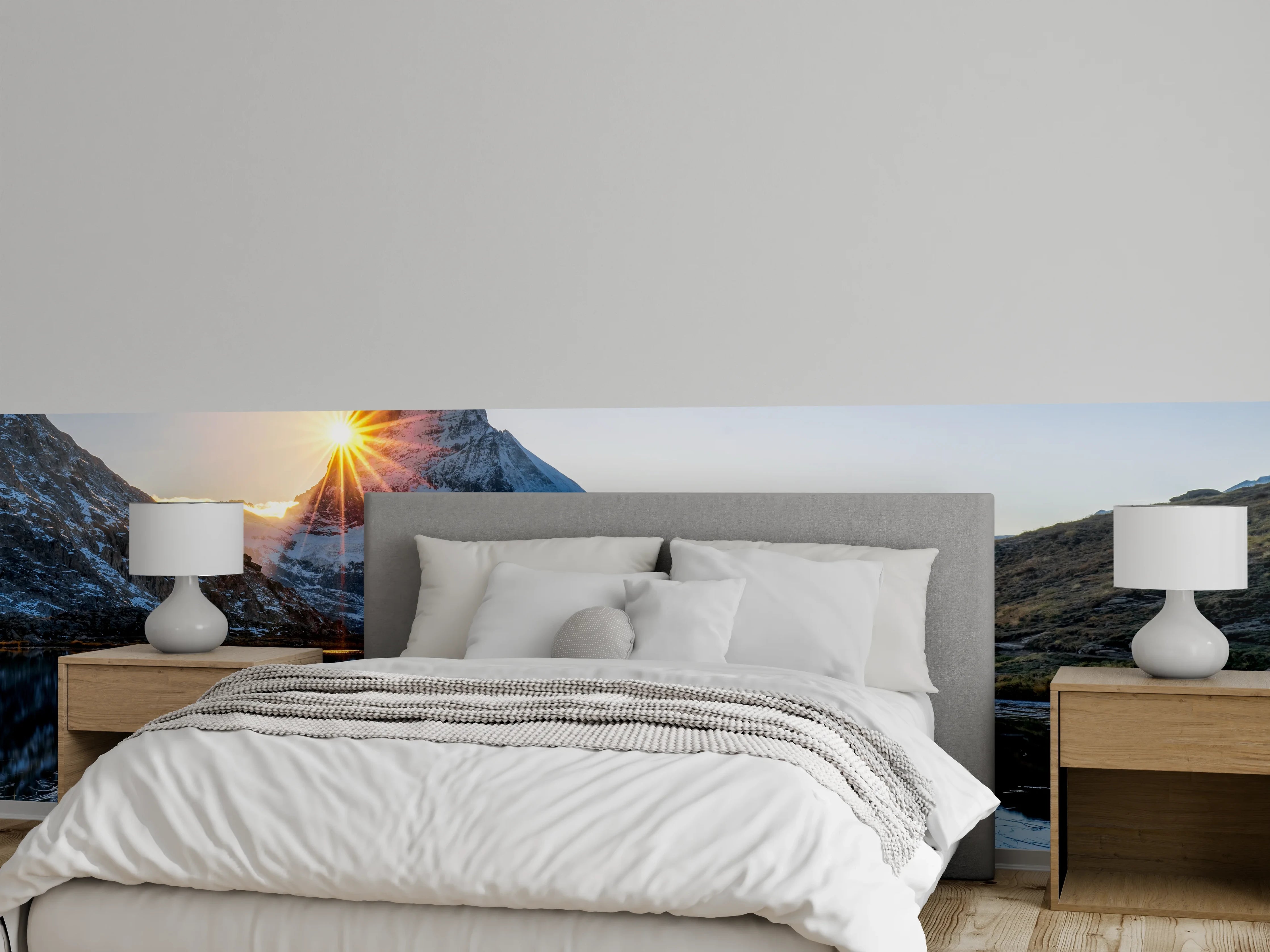 Wandverkleidung Schlafzimmer - Matterhorn Sonnenaufgang Spiegelung im See