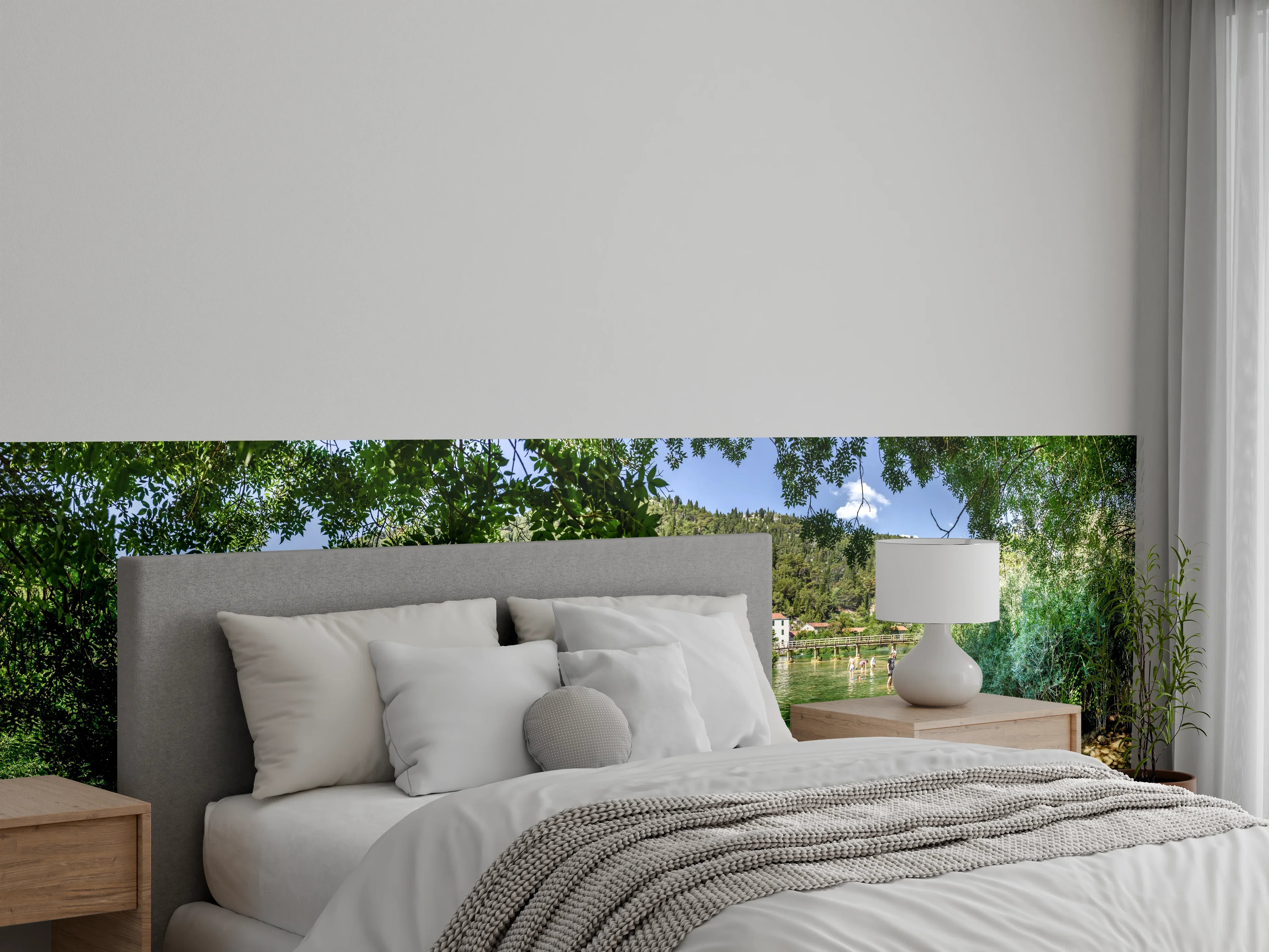 Wandverkleidung Schlafzimmer - Mediterraner Wasserfall