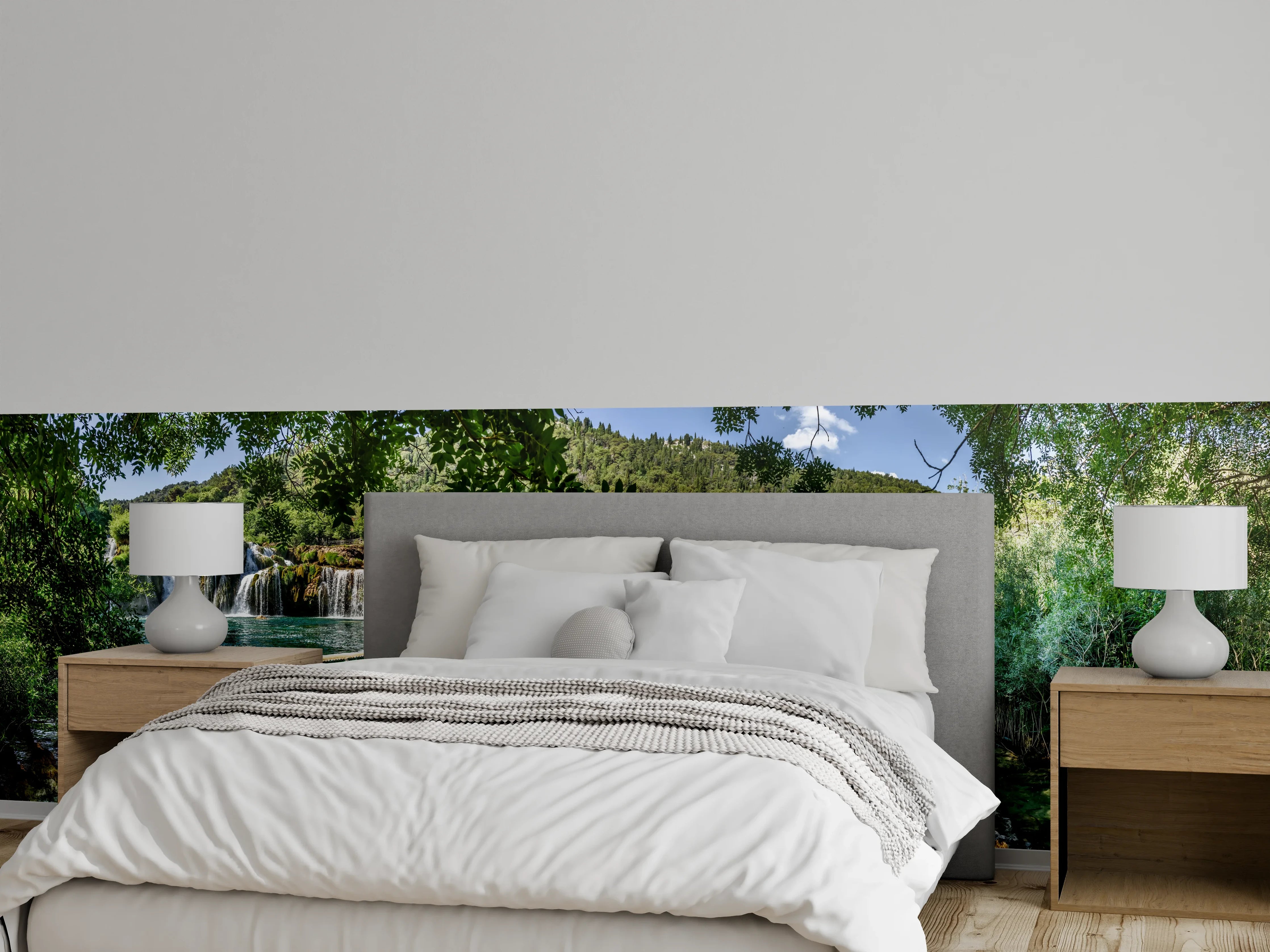Wandverkleidung Schlafzimmer - Mediterraner Wasserfall