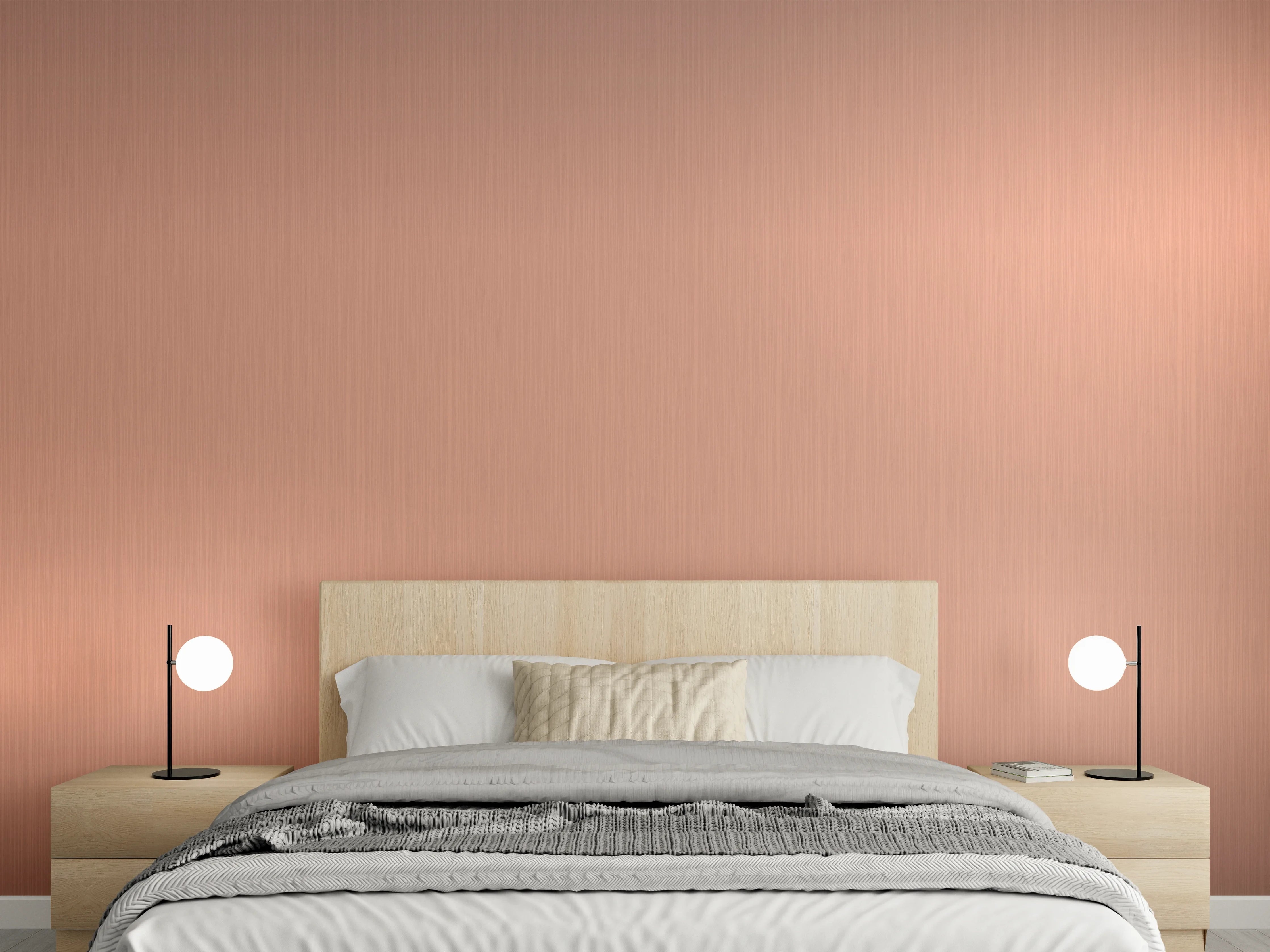 Wandverkleidung Schlafzimmer - Metallische Gebürstete Bronze-Textur